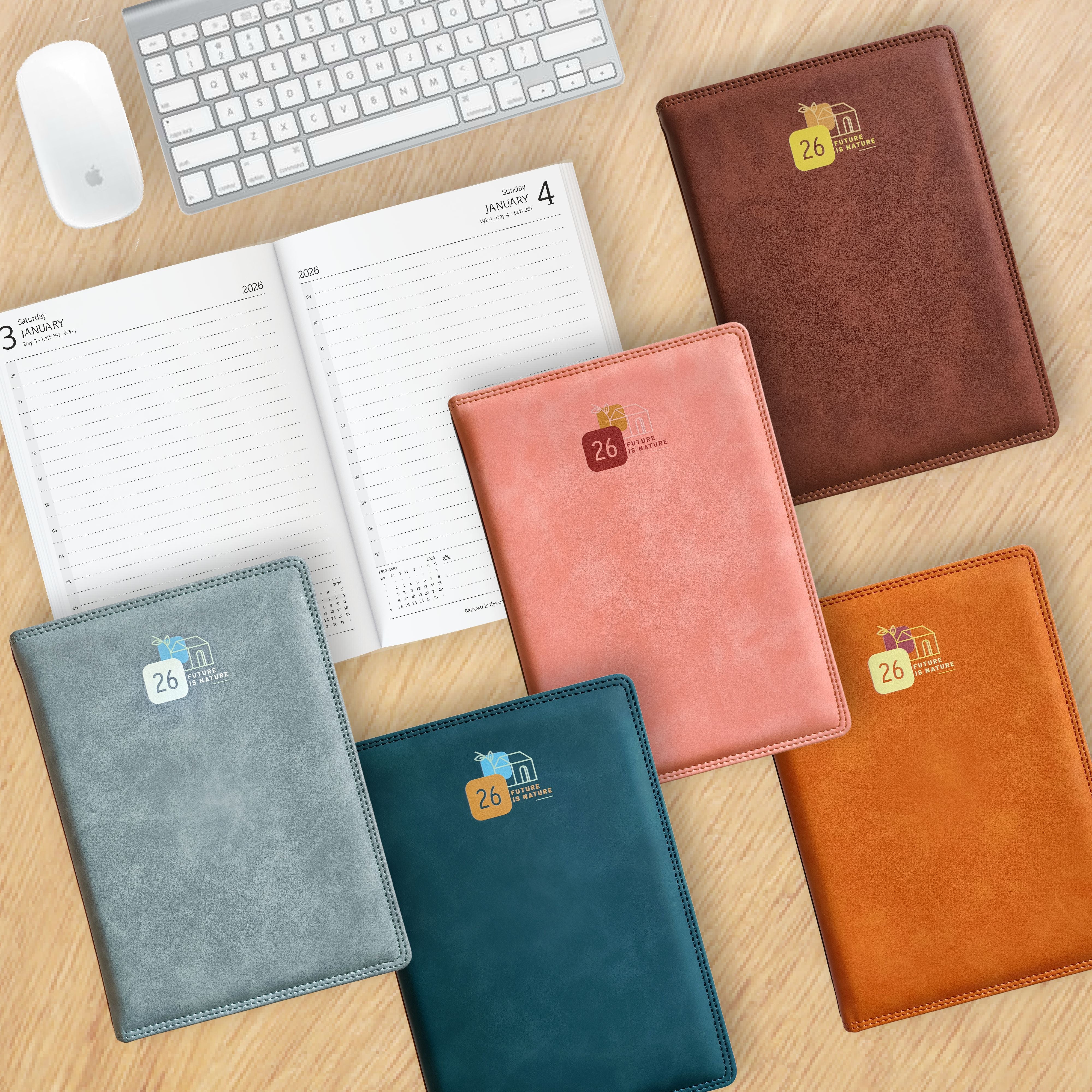 Anupam Accent 2026 Diary with Dated 2026 Daily Planner 80 GSM Full Page Per Day with Monthly Calendar, New Year Diary 2026, 365 Days Suede Textured Pu Cover Daily Diary - Image 9