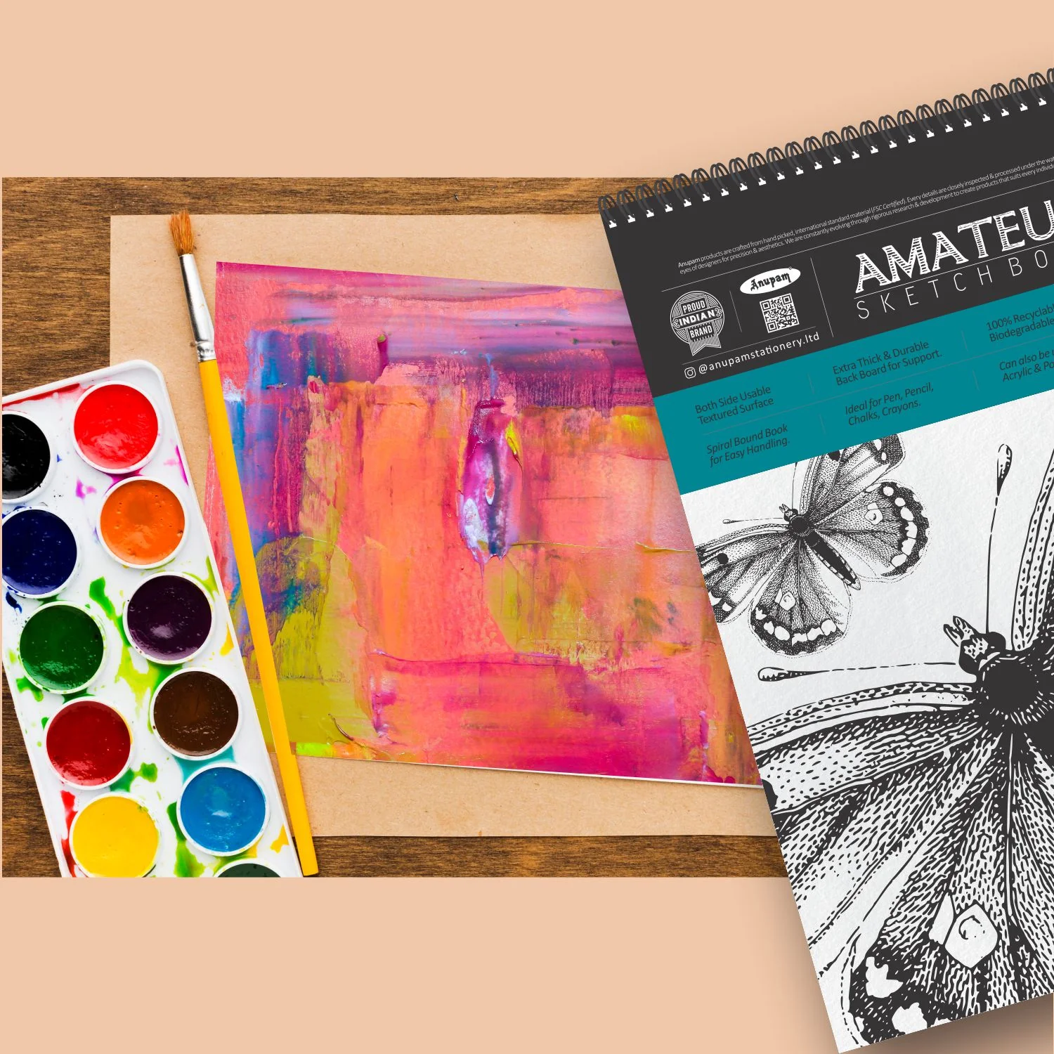 Anupam Amateur Sketchbook -Soft Bound-Cartridge Paper-Wireo Book-100GSM - Image 5