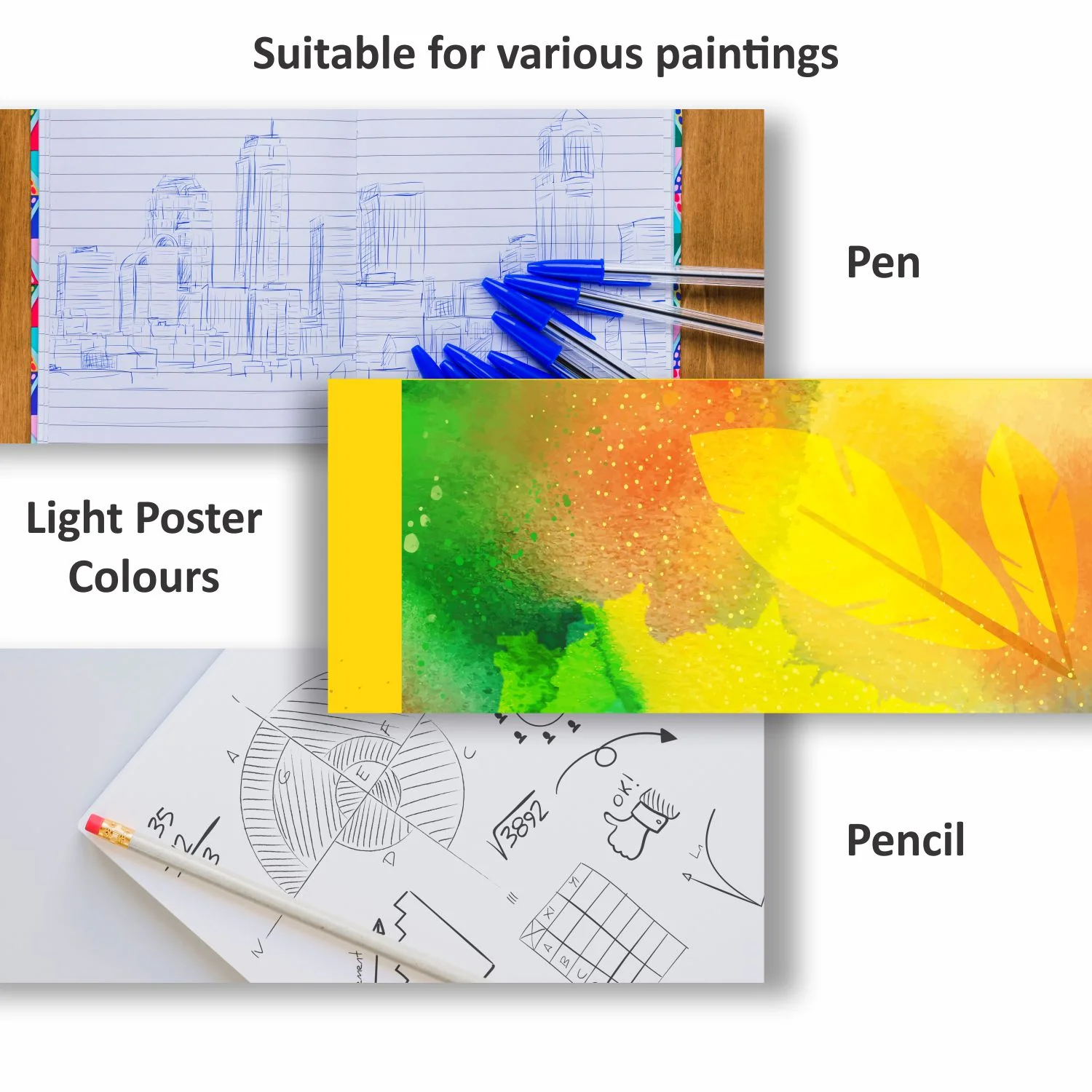 Anupam Amateur Sketchbook -Soft Bound-Cartridge Paper-Wireo Book-100GSM - Image 7
