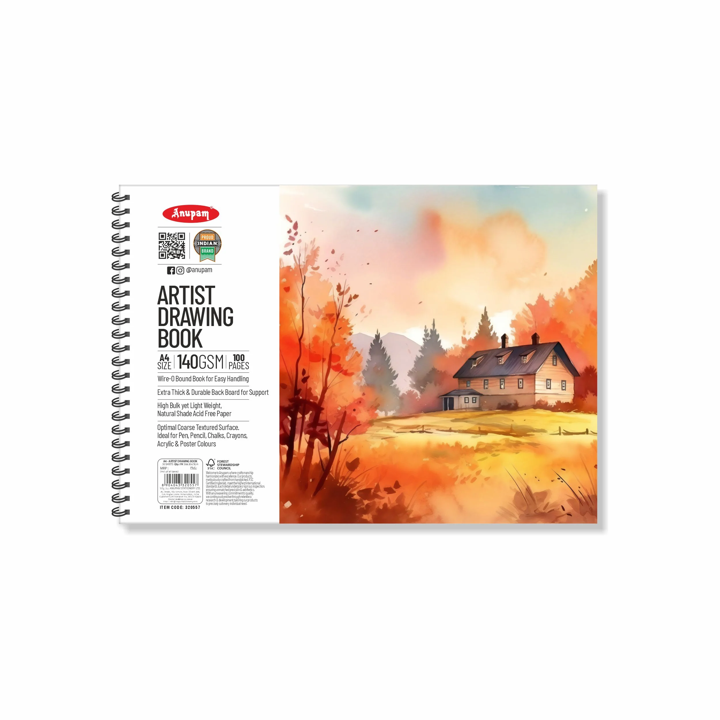 Anupam Artist Drawing Book-Acid Free Paper-(140gsm-160gsm) - Image 3