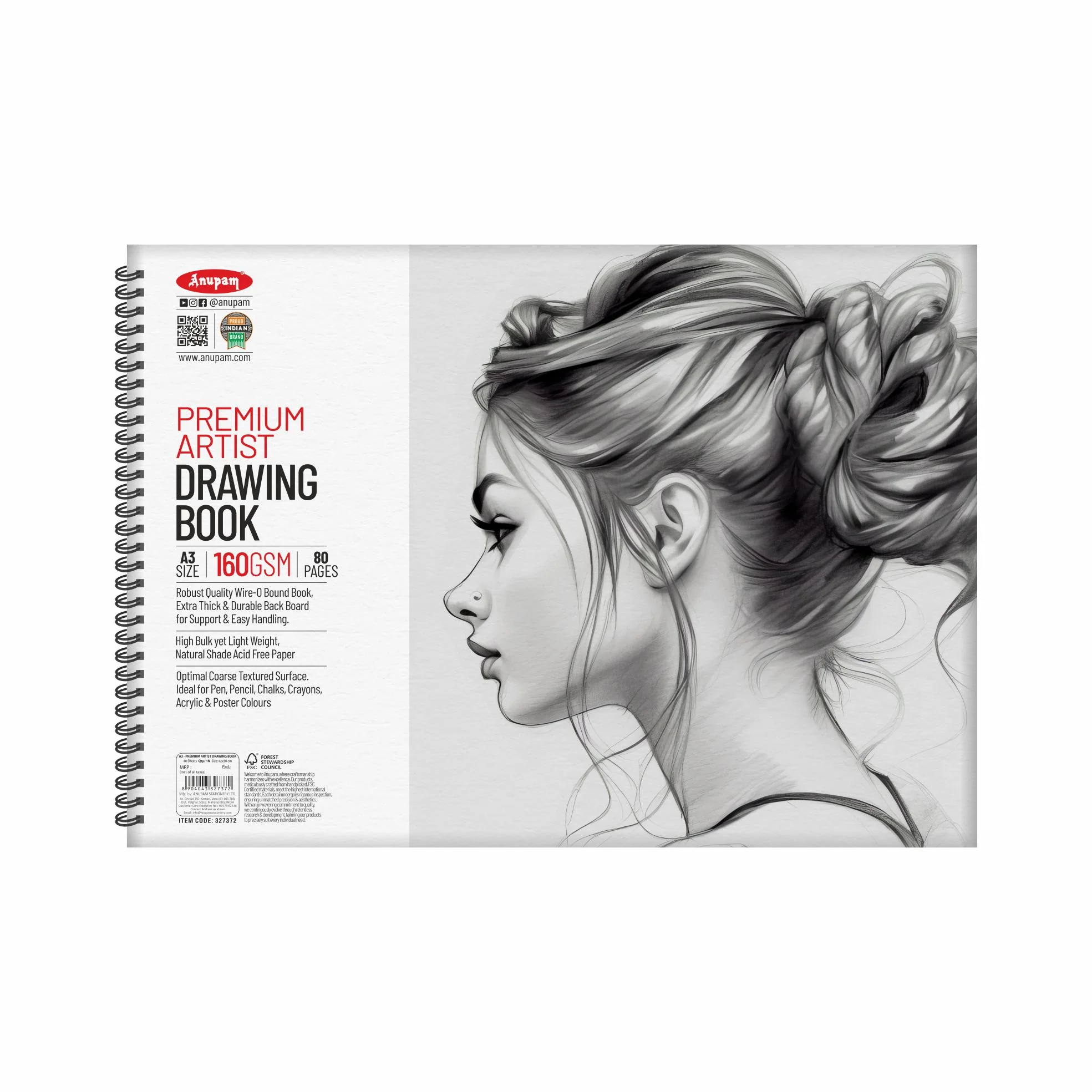 Anupam Artist Drawing Book-Acid Free Paper-(140gsm-160gsm) - Image 4