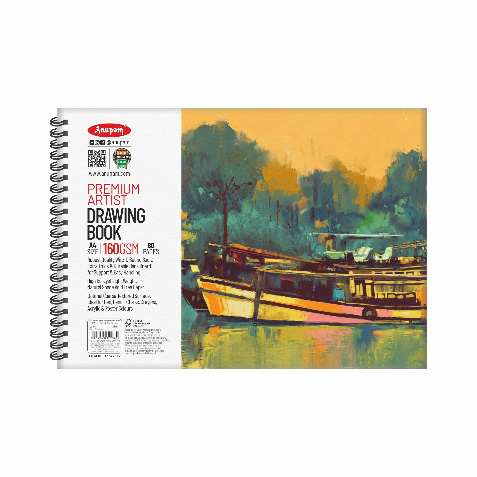 Anupam Artist Drawing Book-Acid Free Paper-(140gsm-160gsm) - Image 5