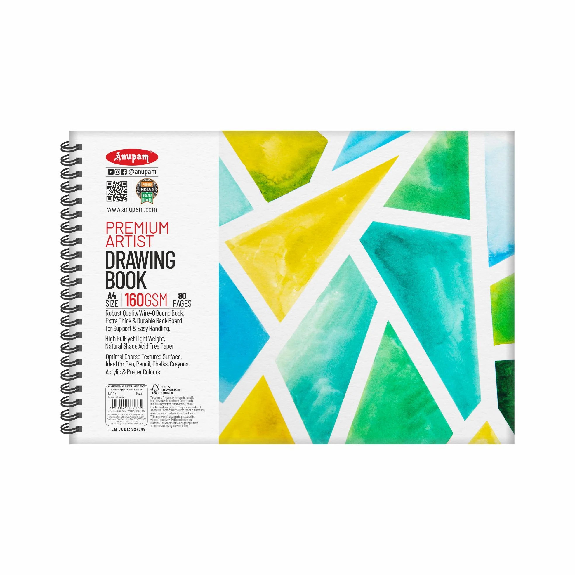 Anupam Artist Drawing Book-Acid Free Paper-(140gsm-160gsm) - Image 6