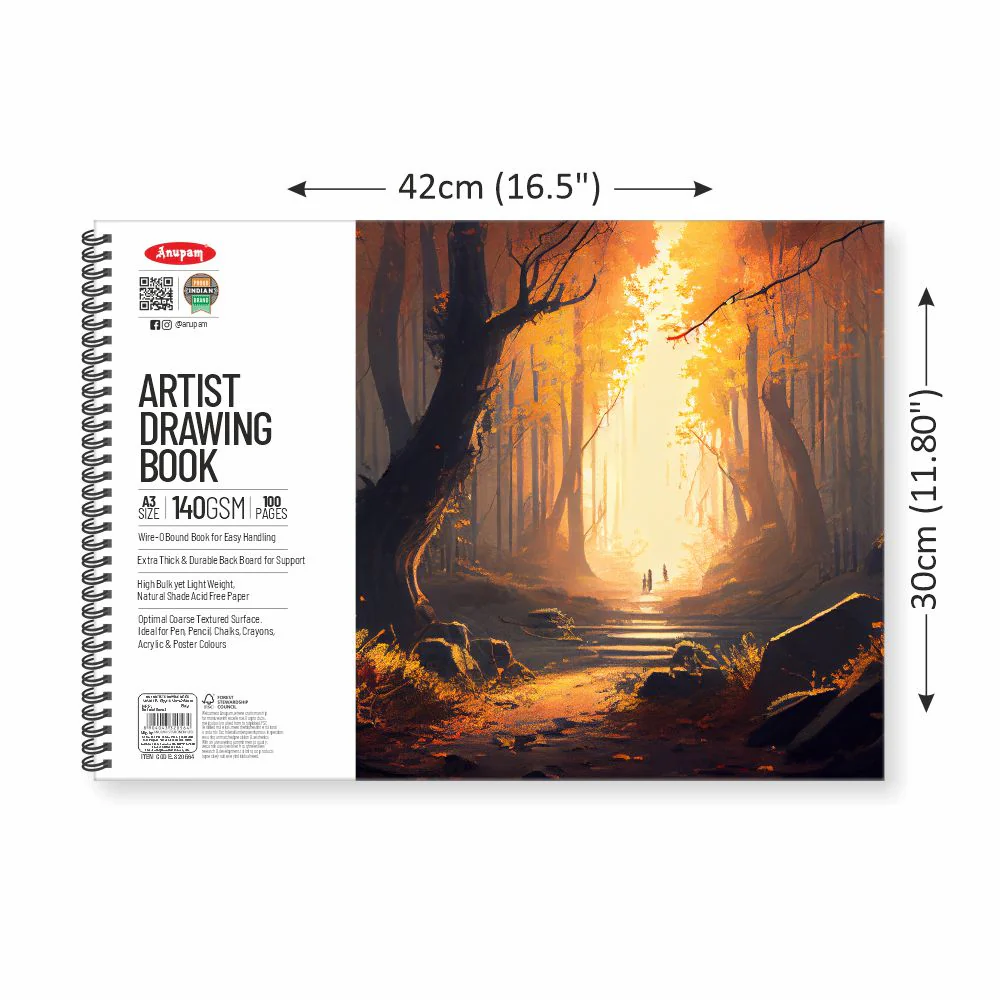 Anupam Artist Drawing Book-Acid Free Paper-(140gsm-160gsm) - Image 8