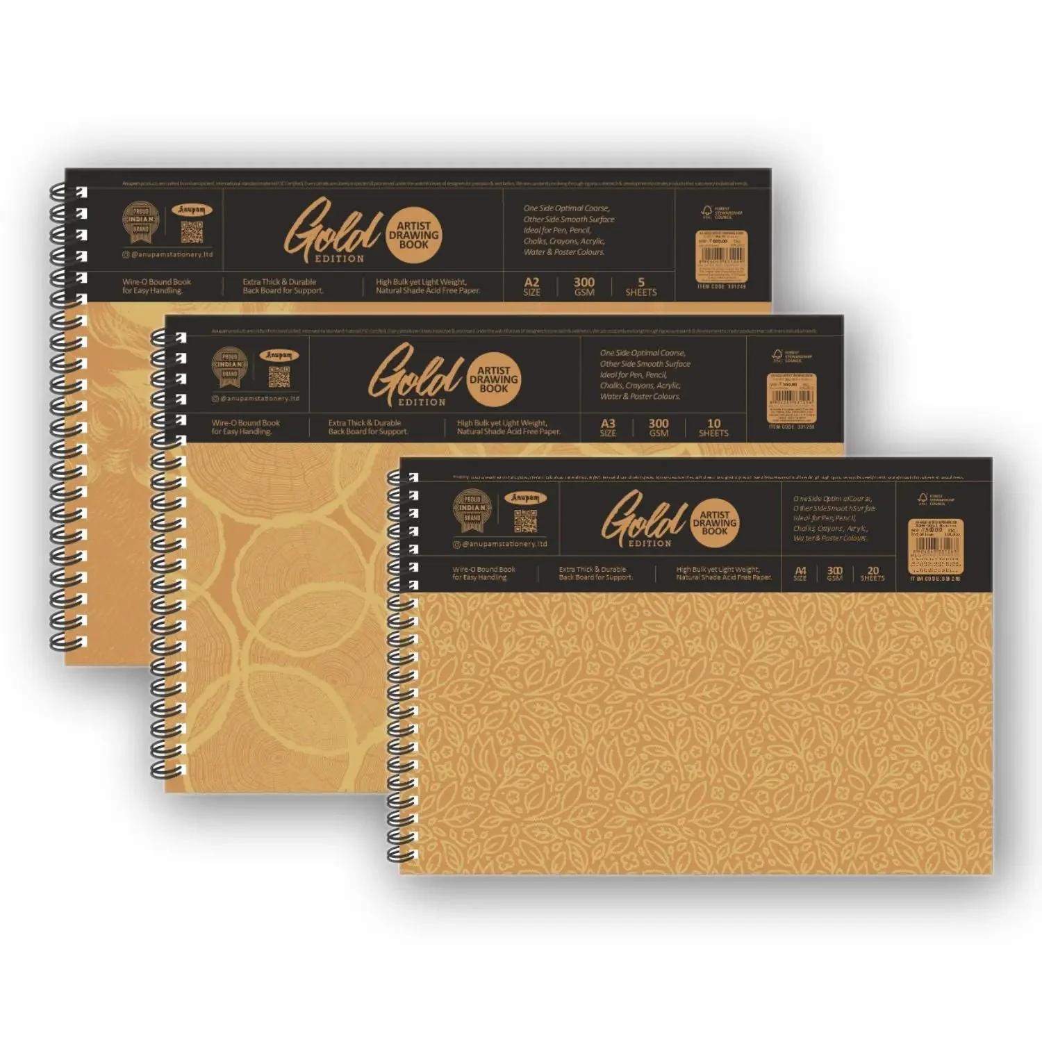 Anupam Artist Drawing Book-Gold Edition - 300 GSM - Natural Shade Paper - Image 8