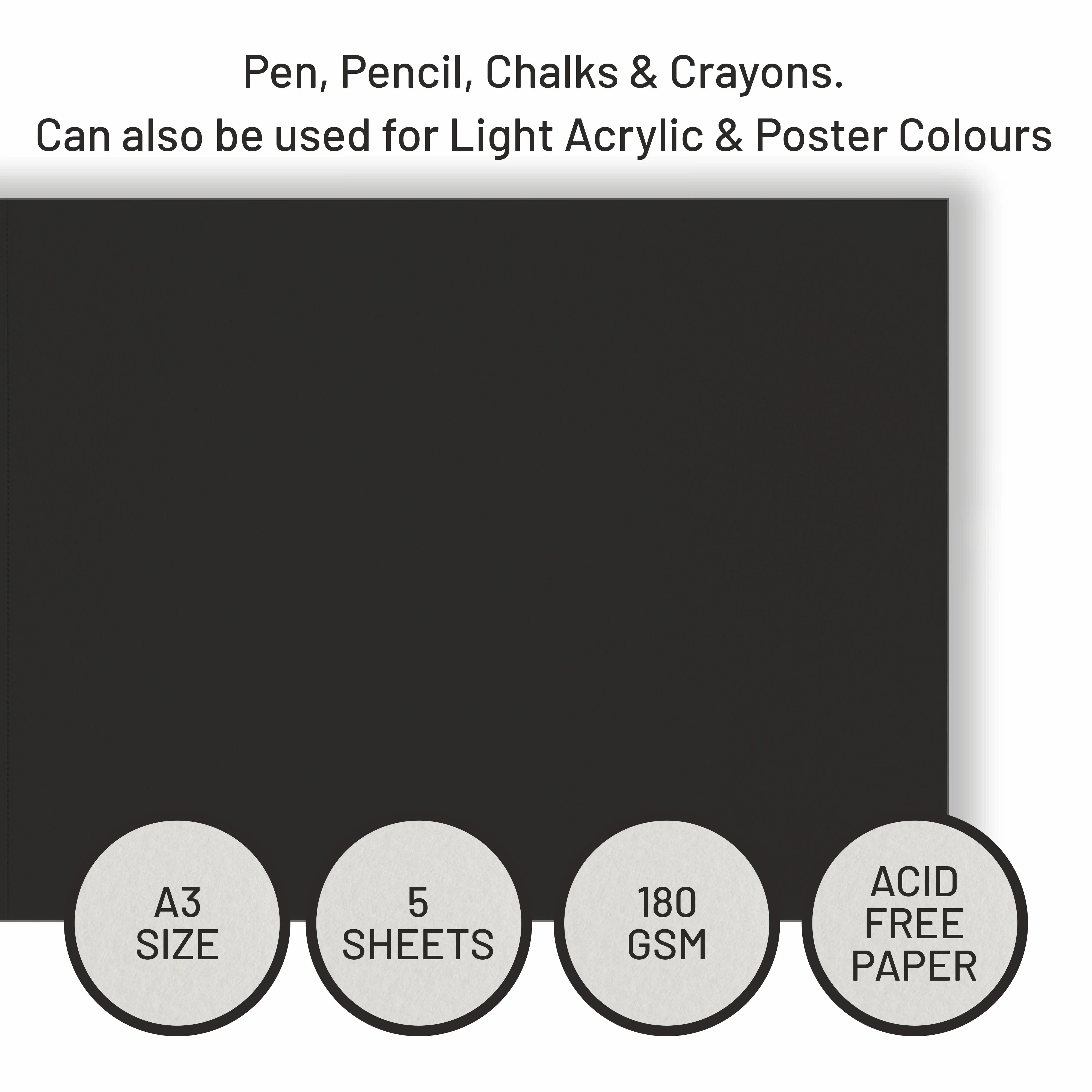 Anupam Ash Black Toned Cartridge Paper-Loose Sheets-180 GSM ( Pack of 2 ) - Image 21