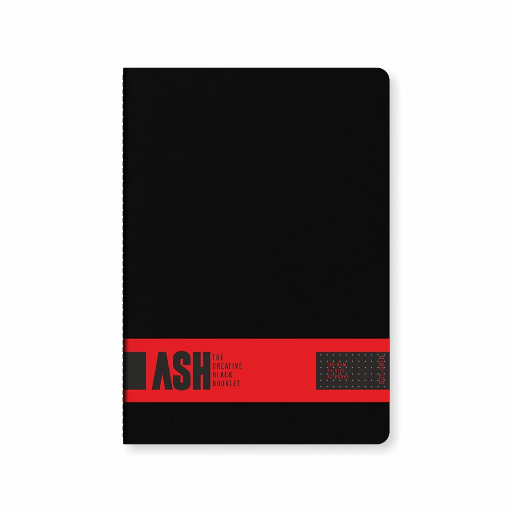 Anupam Ash Booklet Sketchbook Acid Free Matte Black Dotted Grid Page 180 GSM 40 Pages