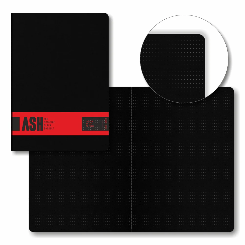 Anupam Ash Booklet Sketchbook Acid Free Matte Black Dotted Grid Page 180 GSM 40 Pages - Image 4