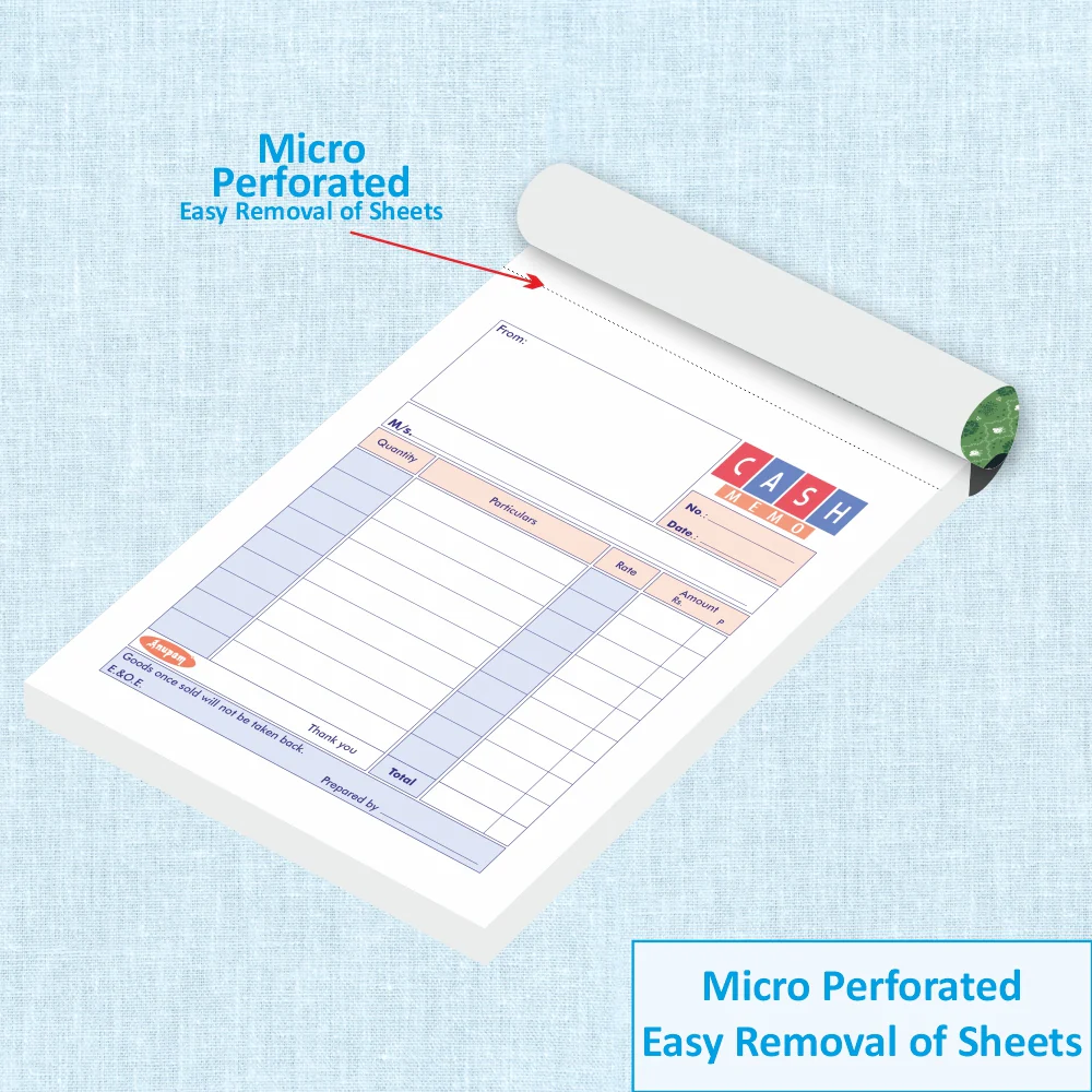 Anupam Bill Book Cash Memo-Approval Slip-Estimate Slip-Credit Memo Perforated Pages Book for Shop-Office-Institute - Image 8