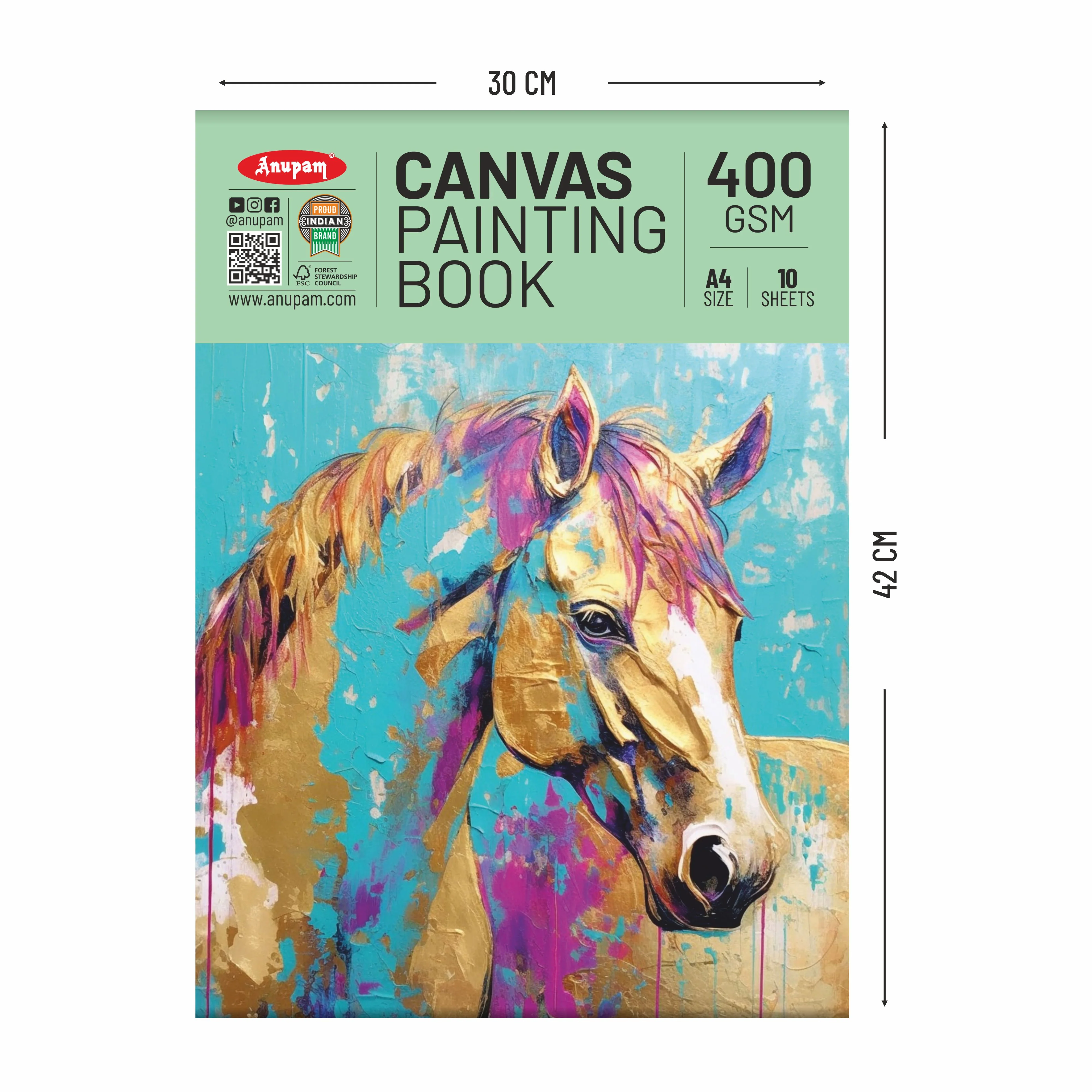 Anupam Canvas Pad Acrylic Gesso Primed Acid Free-10 Oz -400GSM-(10 Sheets) - Image 10