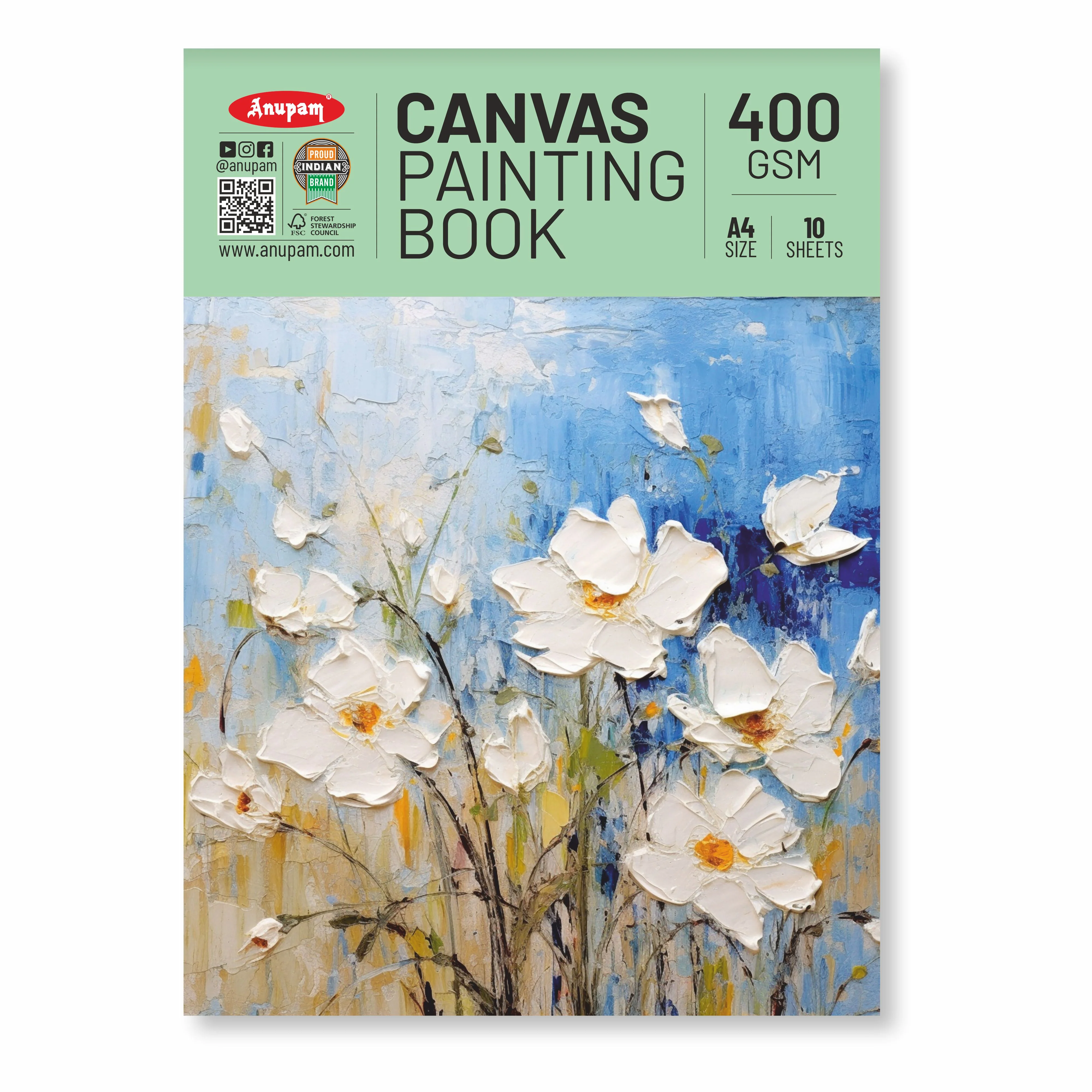Anupam Canvas Pad Acrylic Gesso Primed Acid Free-10 Oz -400GSM-(10 Sheets) - Image 17