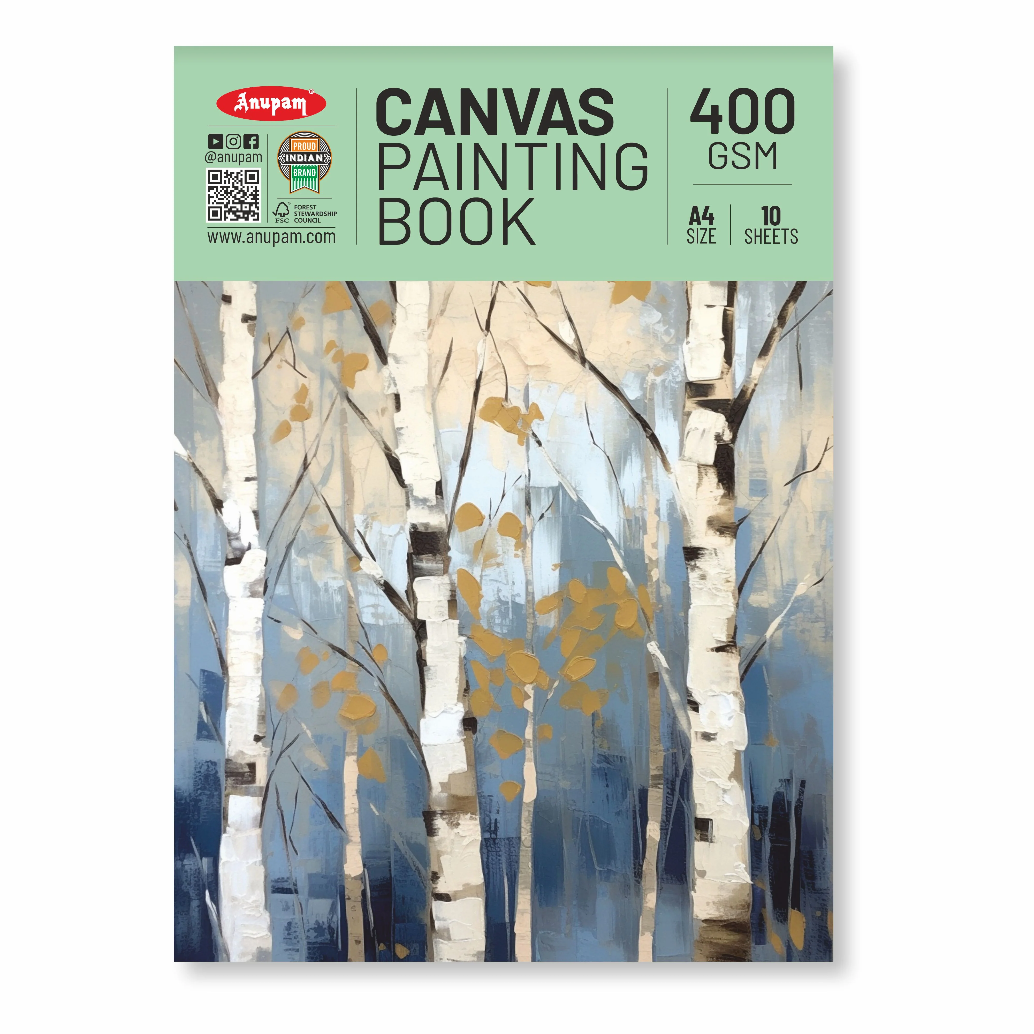 Anupam Canvas Pad Acrylic Gesso Primed Acid Free-10 Oz -400GSM-(10 Sheets) - Image 18