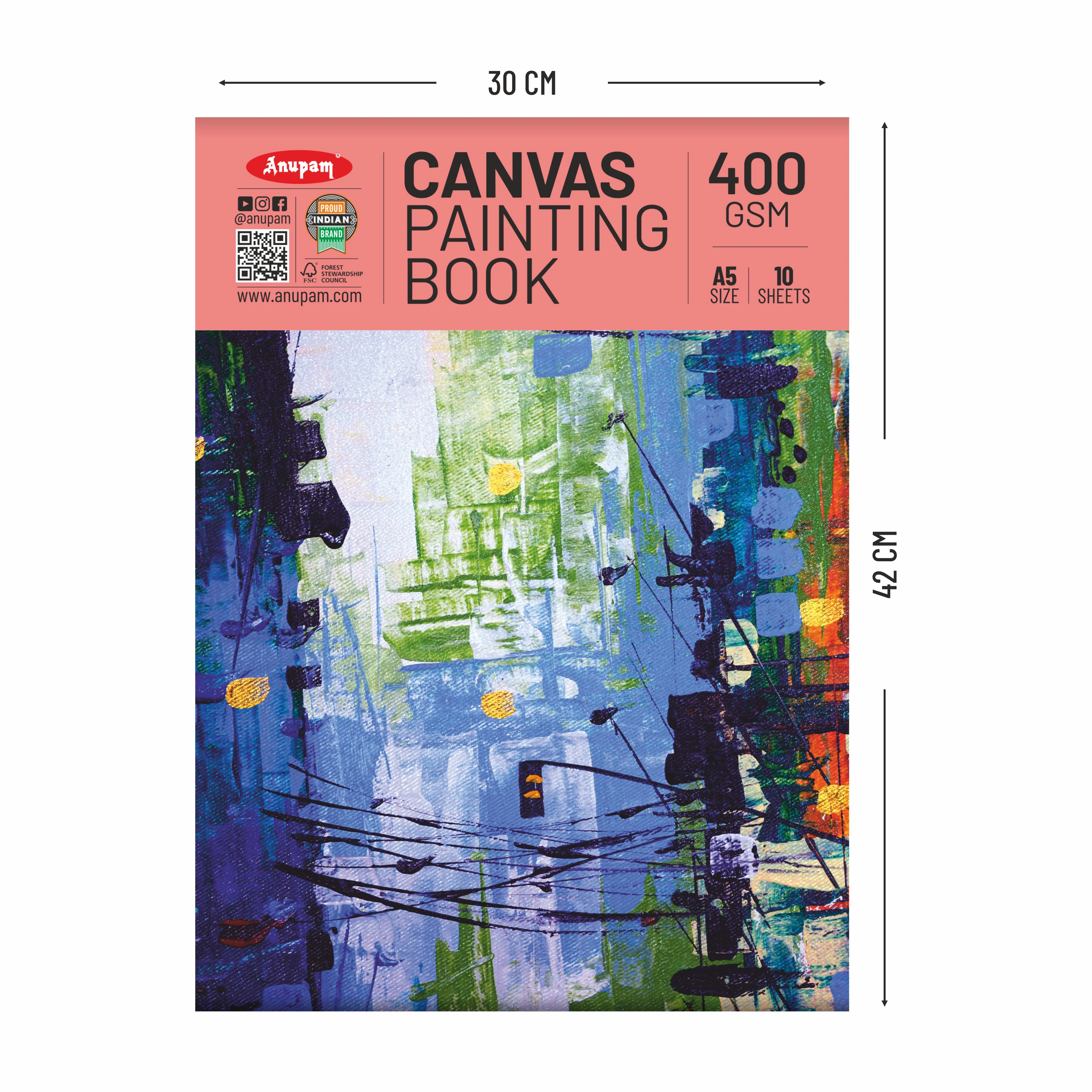 Anupam Canvas Pad Acrylic Gesso Primed Acid Free-10 Oz -400GSM-(10 Sheets) - Image 20