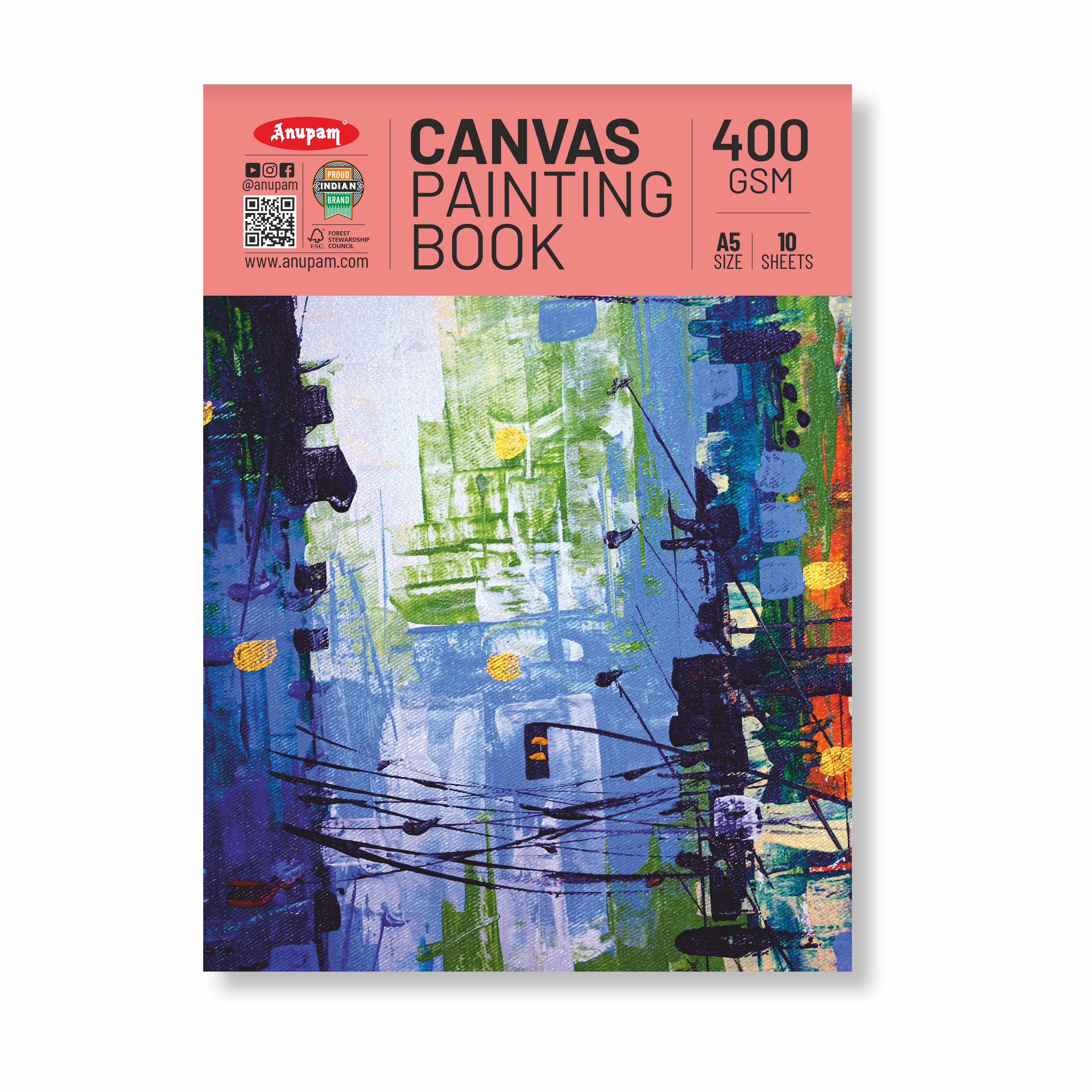 Anupam Canvas Pad Acrylic Gesso Primed Acid Free-10 Oz -400GSM-(10 Sheets) - Image 21