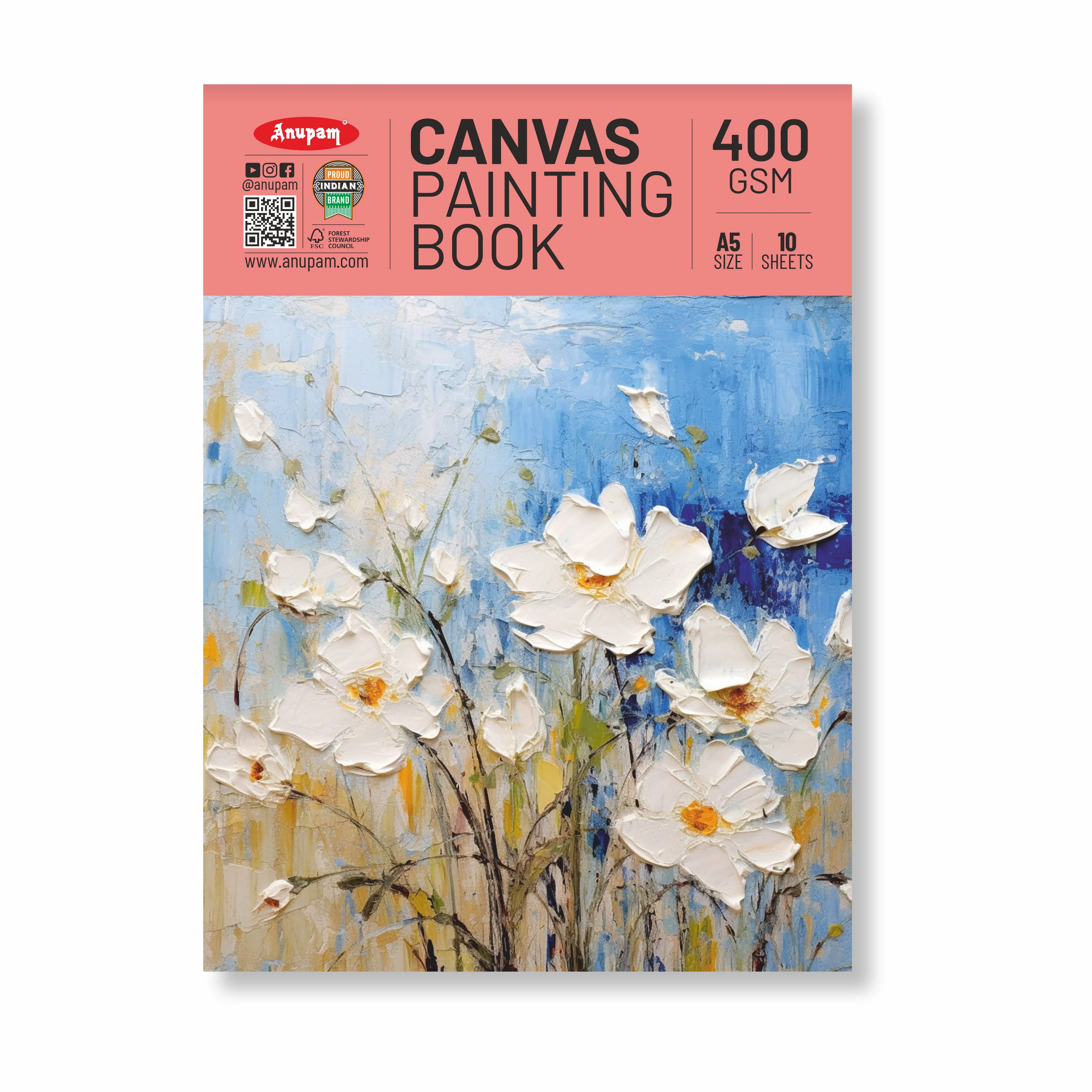 Anupam Canvas Pad Acrylic Gesso Primed Acid Free-10 Oz -400GSM-(10 Sheets) - Image 27