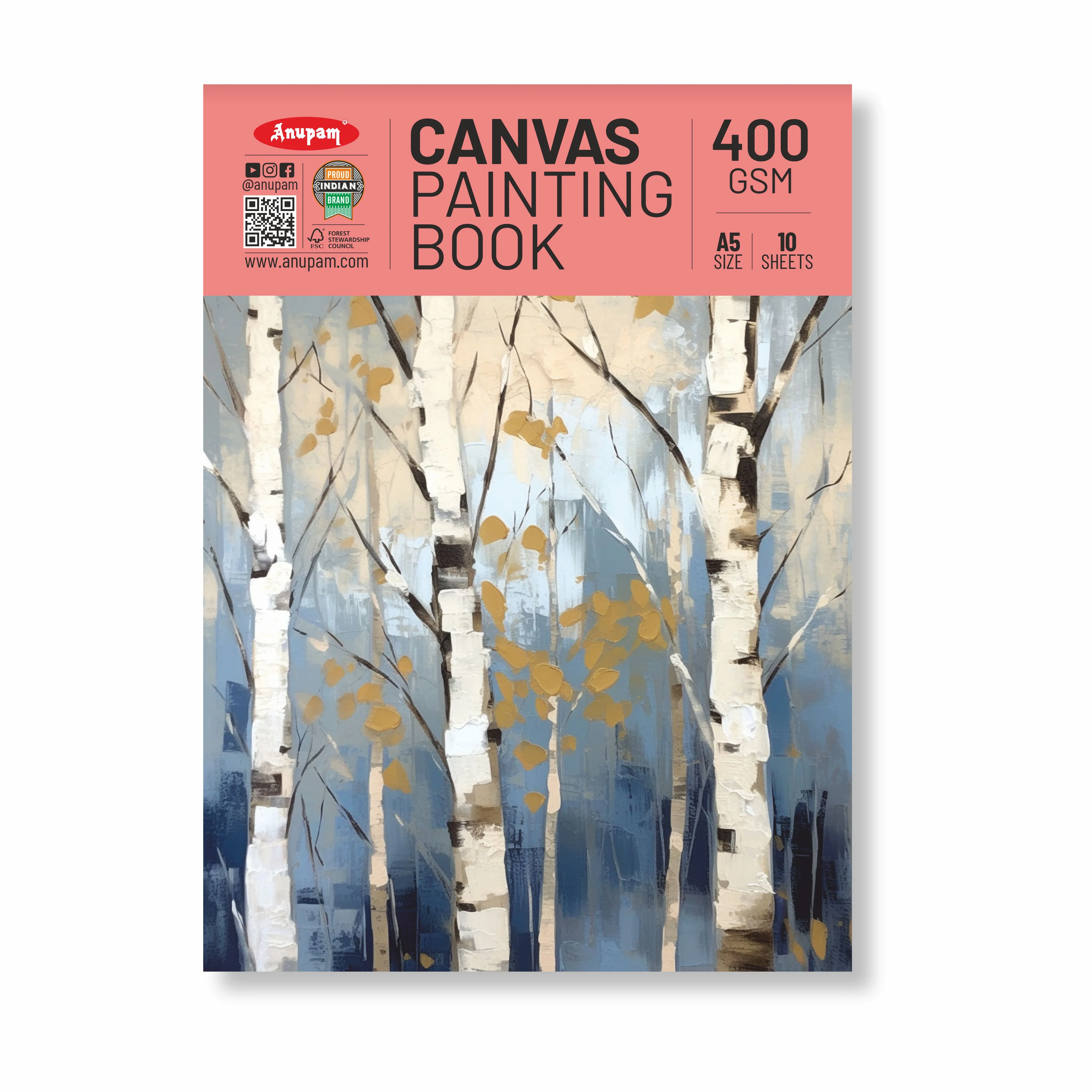 Anupam Canvas Pad Acrylic Gesso Primed Acid Free-10 Oz -400GSM-(10 Sheets) - Image 28