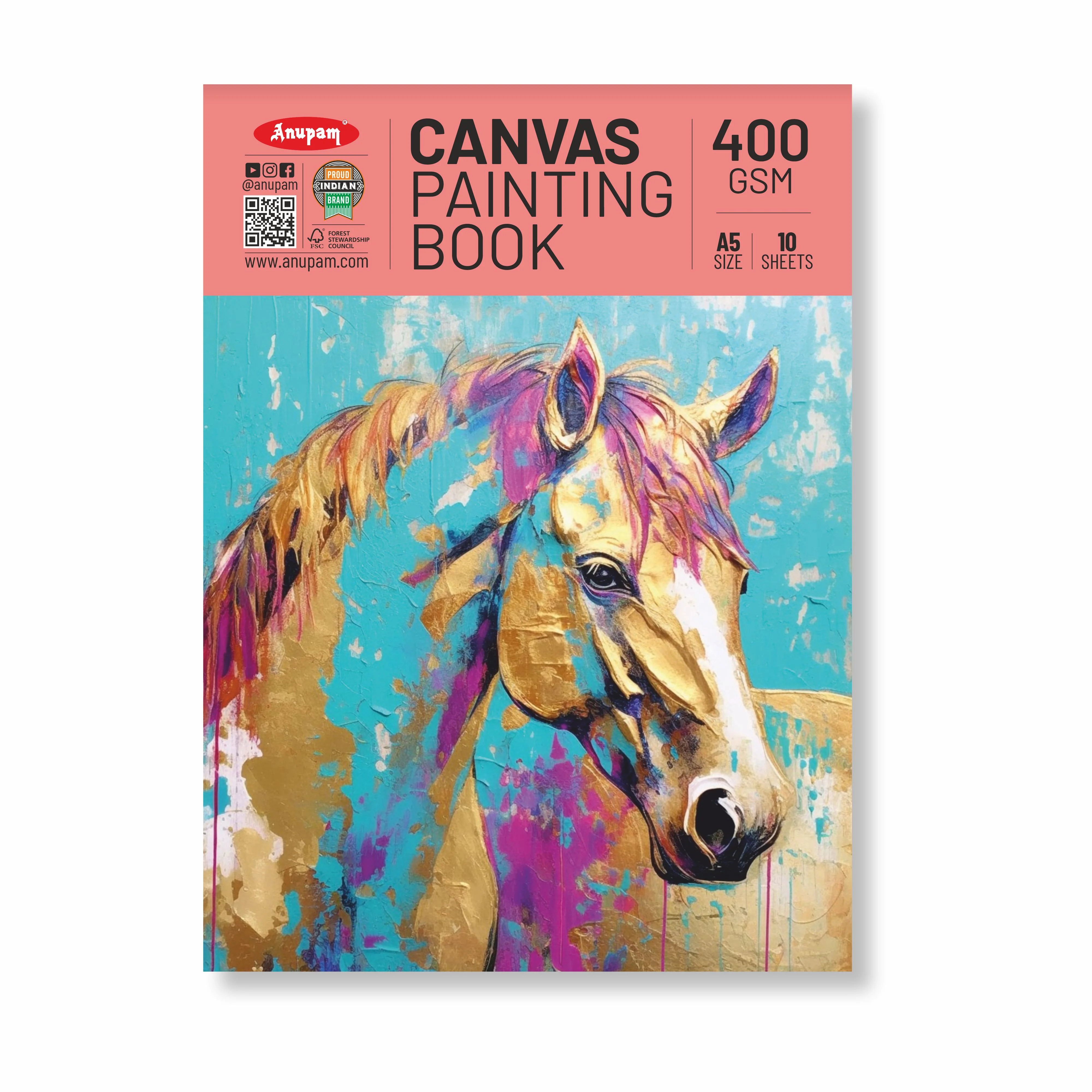 Anupam Canvas Pad Acrylic Gesso Primed Acid Free-10 Oz -400GSM-(10 Sheets) - Image 29