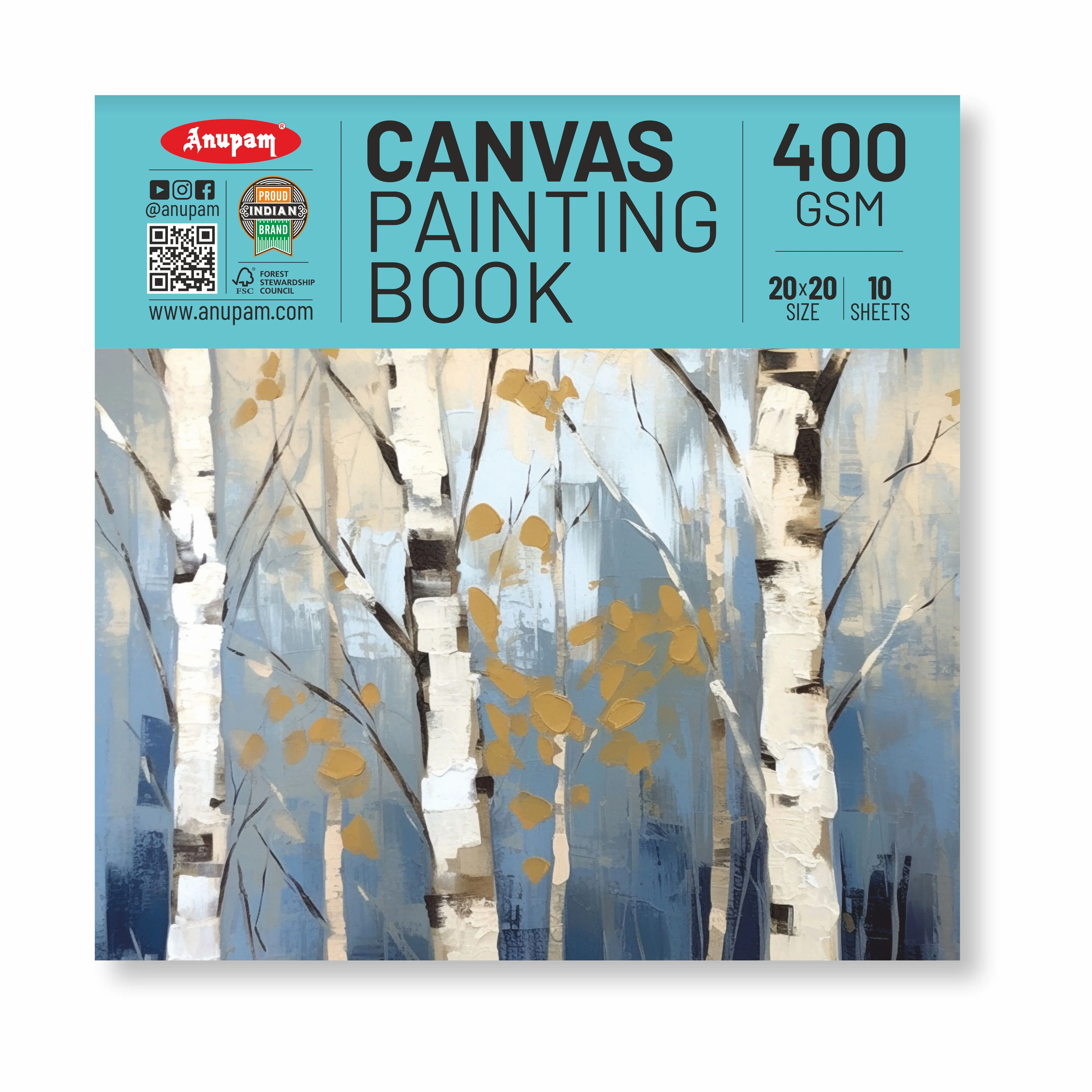 Anupam Canvas Pad Acrylic Gesso Primed Acid Free-10 Oz -400GSM-(10 Sheets) - Image 31