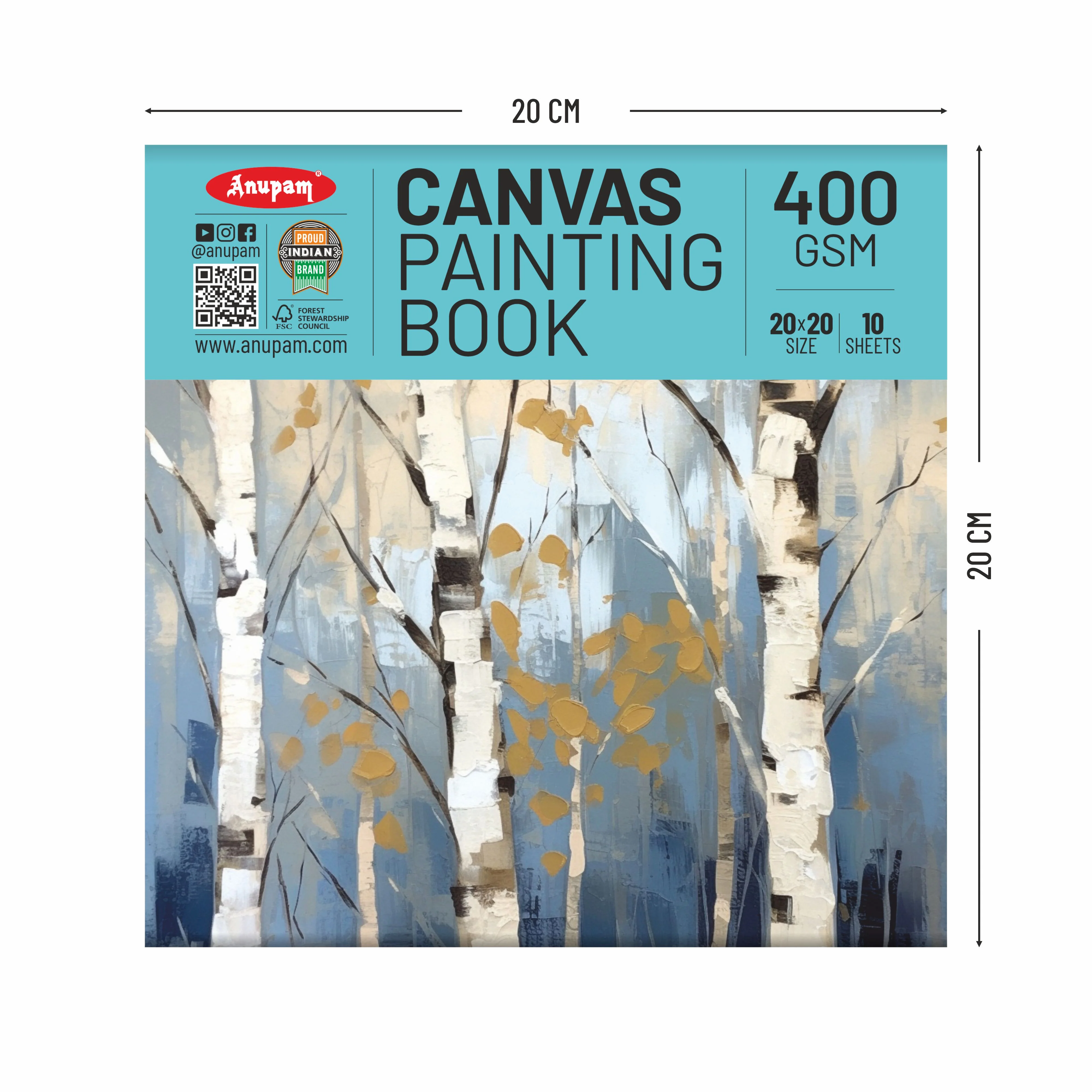 Anupam Canvas Pad Acrylic Gesso Primed Acid Free-10 Oz -400GSM-(10 Sheets) - Image 32