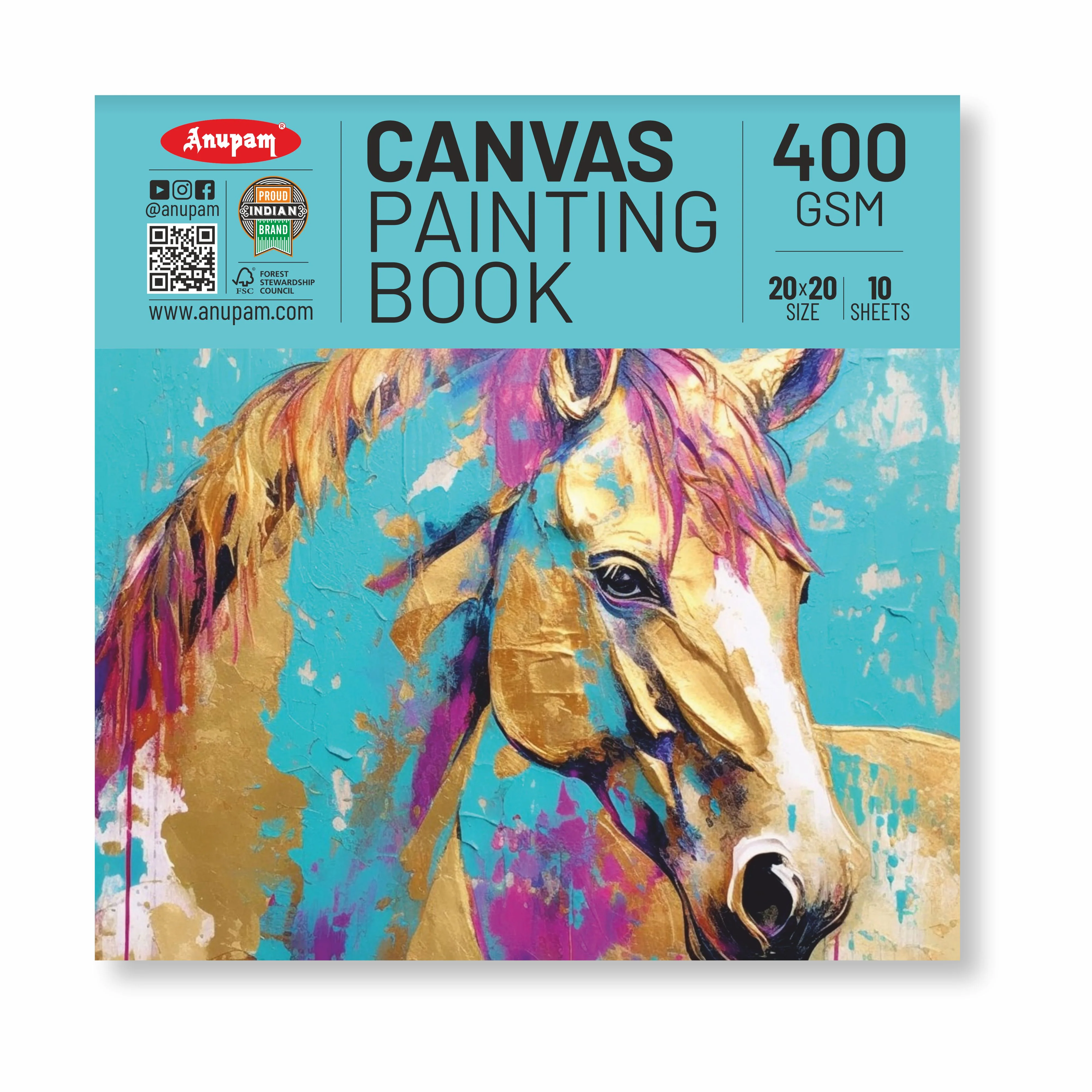 Anupam Canvas Pad Acrylic Gesso Primed Acid Free-10 Oz -400GSM-(10 Sheets) - Image 40