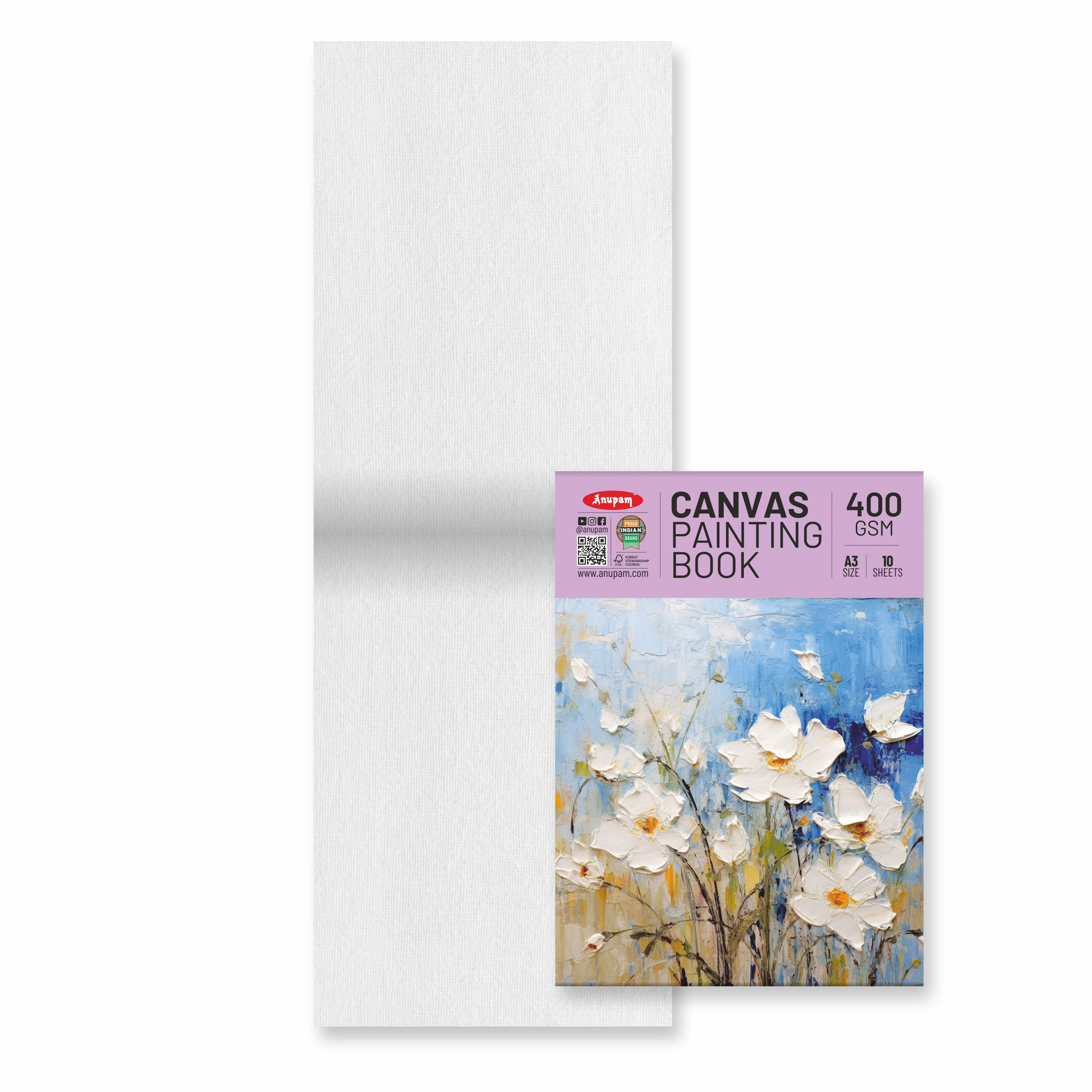Anupam Canvas Pad Acrylic Gesso Primed Acid Free-10 Oz -400GSM-(10 Sheets) - Image 6