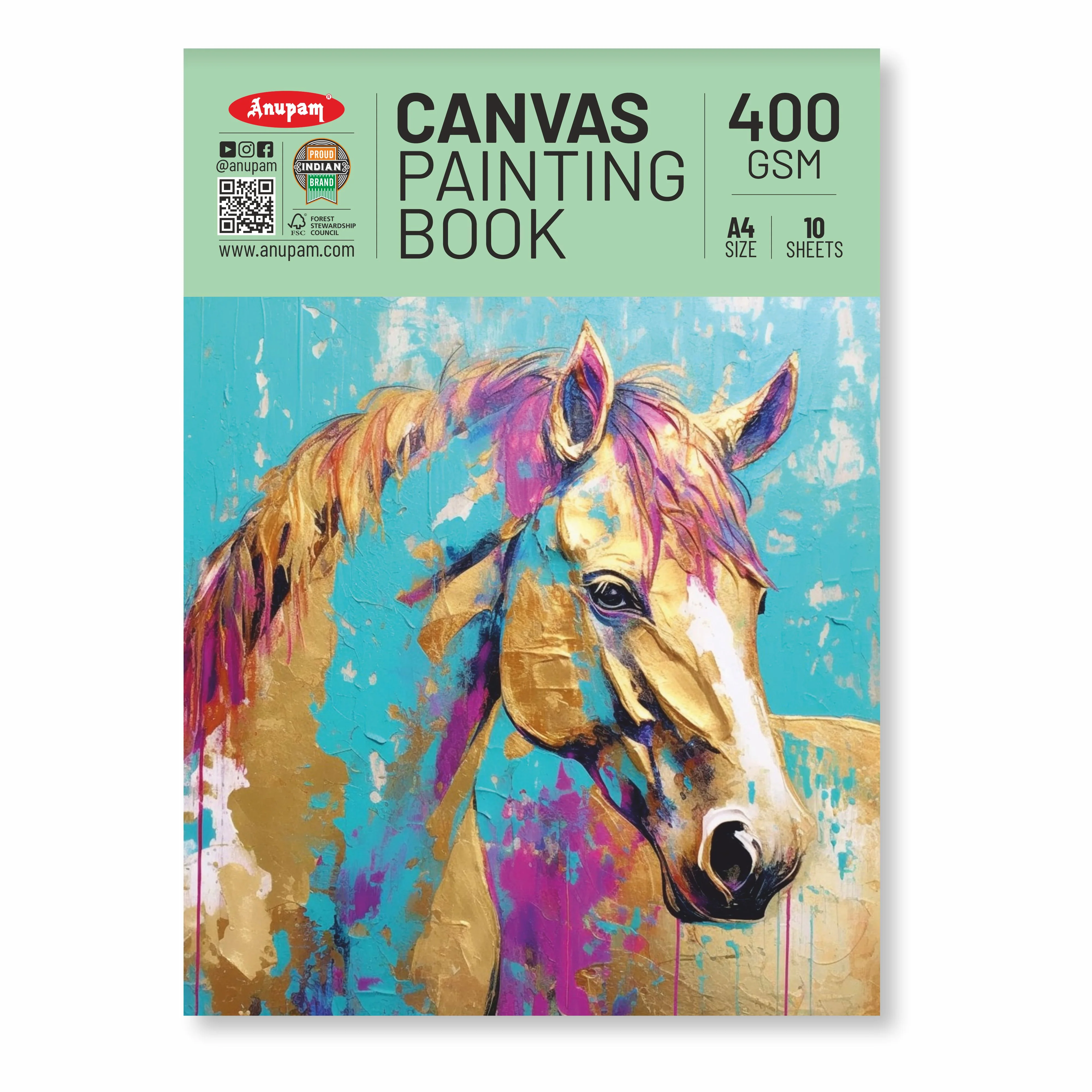 Anupam Canvas Pad Acrylic Gesso Primed Acid Free-10 Oz -400GSM-(10 Sheets) - Image 9