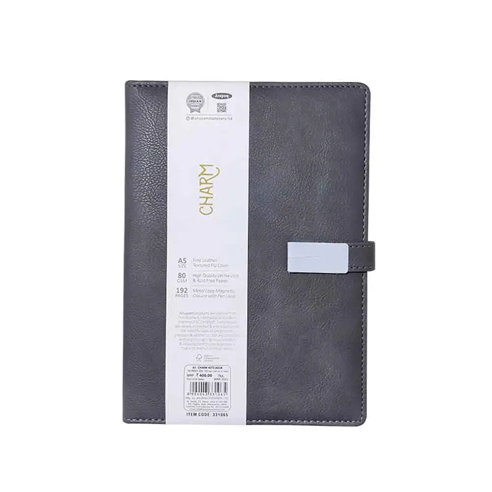 Anupam Charm Ruled Journal Notebook,192 Pages A5 Hardcover Leather Journals with Magnetic Metal Loop Closure with Pen Loop 80 Gsm Journal - Image 5