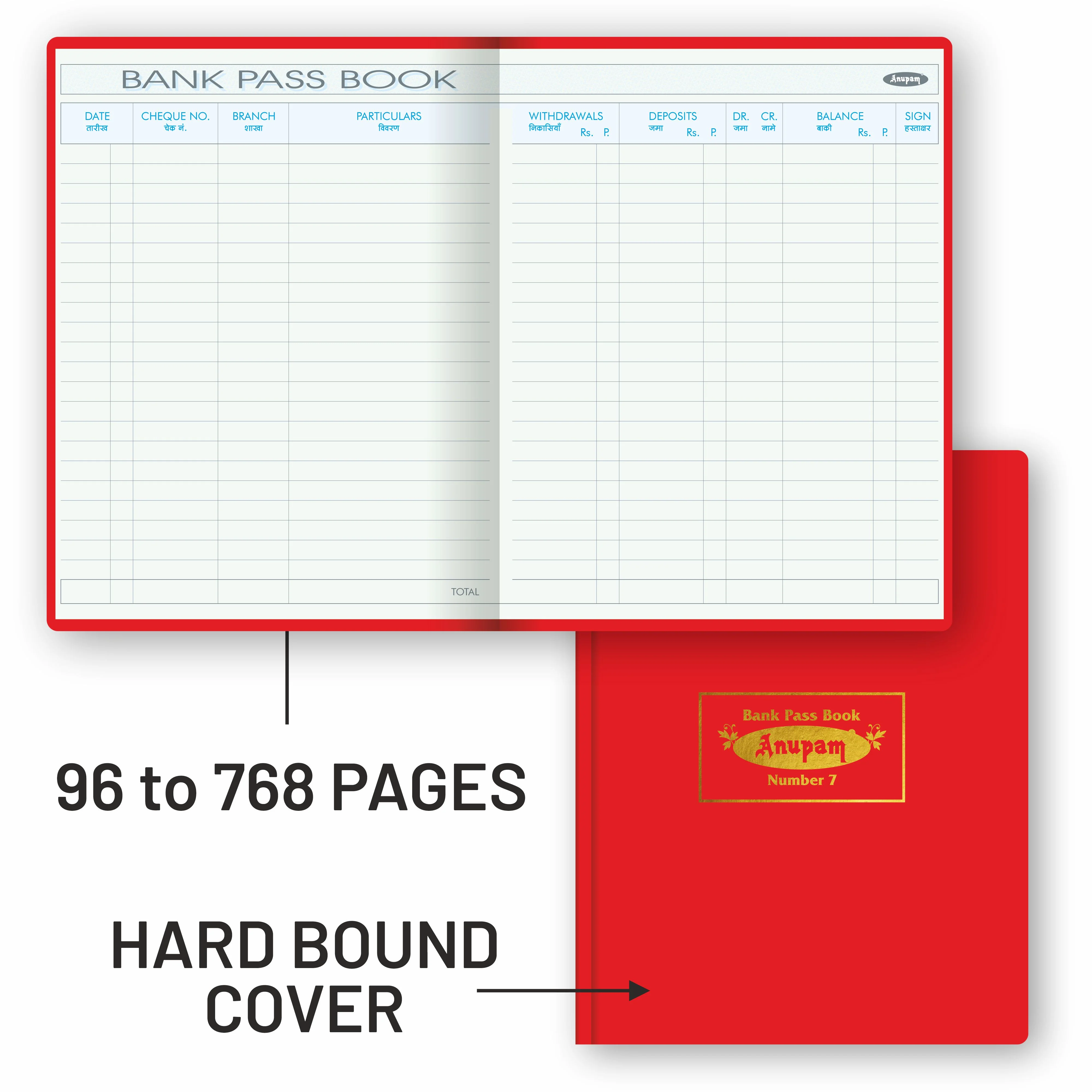 Anupam Bank pass book -premium robust material-hardbound and PVC variants- 80 GSM - Image 19