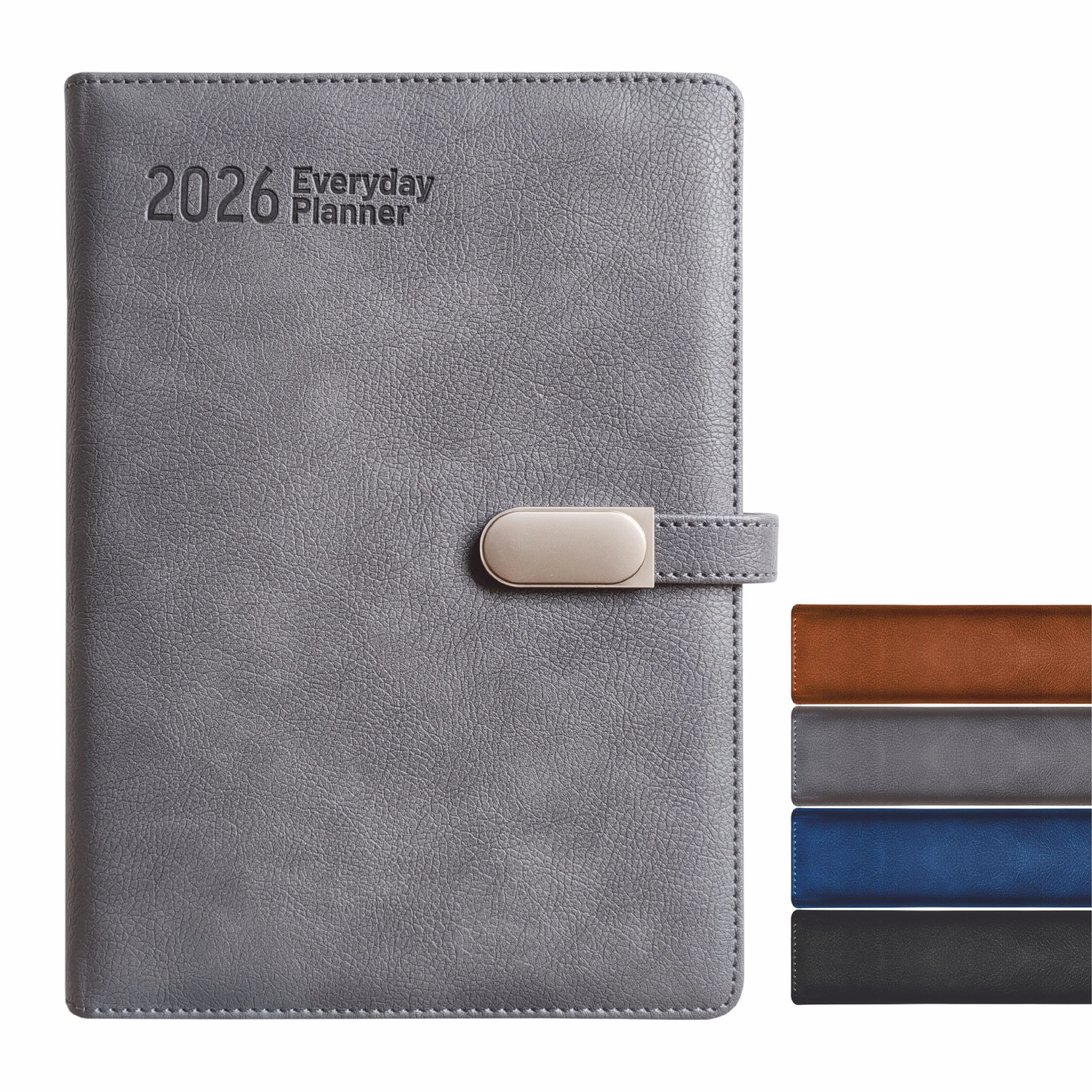 Anupam Crest 2026 Diary, Daily Planner with Dates, 365 Days Full Page Per Day, Monthly Calendar, PU Leather Textured Cover, Metallic Magnetic Closure & Pen Holder – New Year Office Diary - Image 15