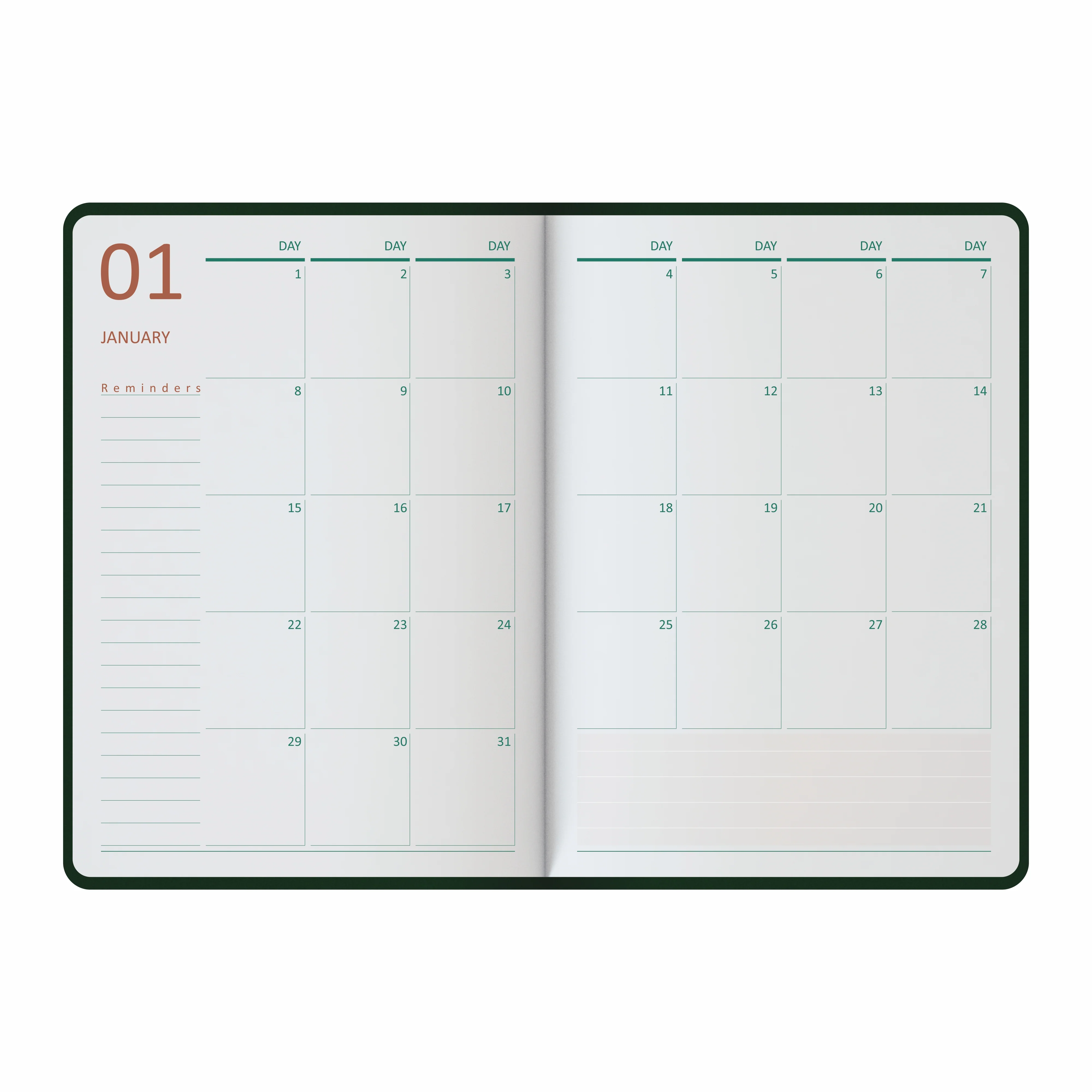 Anupam Daily Notes A5 Journal Notebook – 256 Pages, 80gsm, Fine Matte PVC Hard Cover with Foil, Elastic Closure, and Special Undated Calendar Pages - Image 2