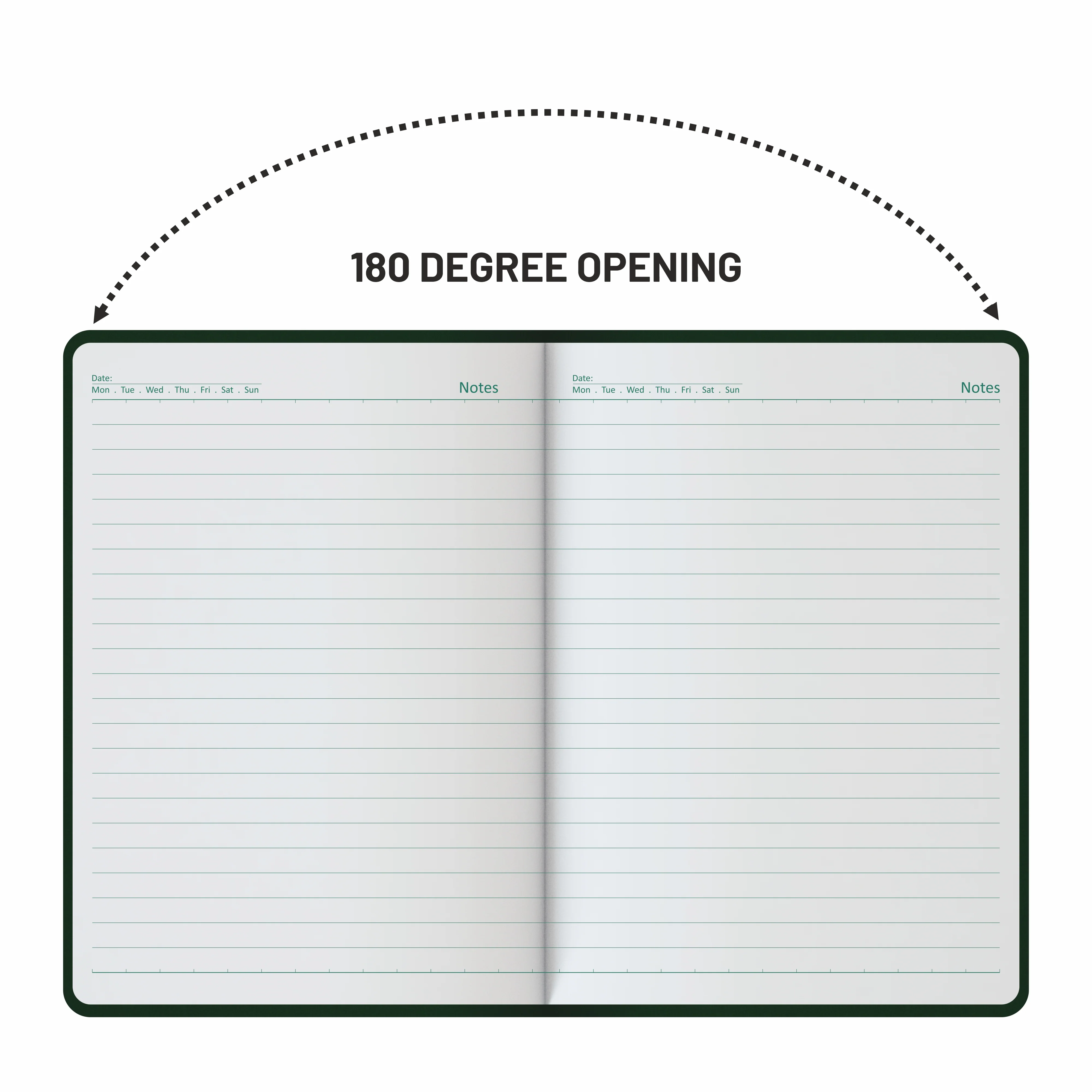 Anupam Daily Notes A5 Journal Notebook – 256 Pages, 80gsm, Fine Matte PVC Hard Cover with Foil, Elastic Closure, and Special Undated Calendar Pages - Image 5