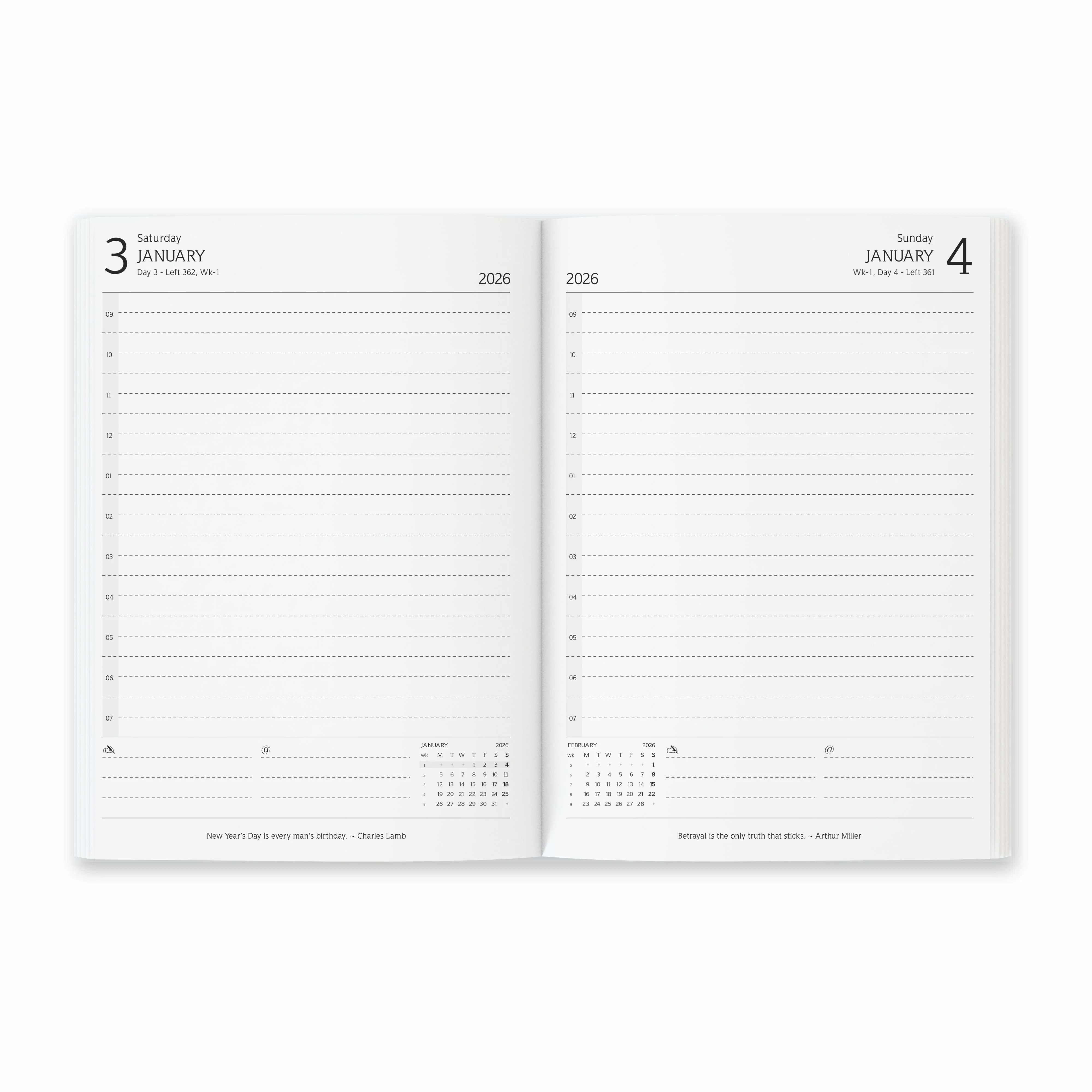 Anupam Dash 2026 Diary with Dates, 2026 Daily Planner Full Page Per Day with Monthly Calendar, New Year Diary 2026 80 GSM, 365 Days Aesthetic Book & Daily Diary for Office - - Image 8