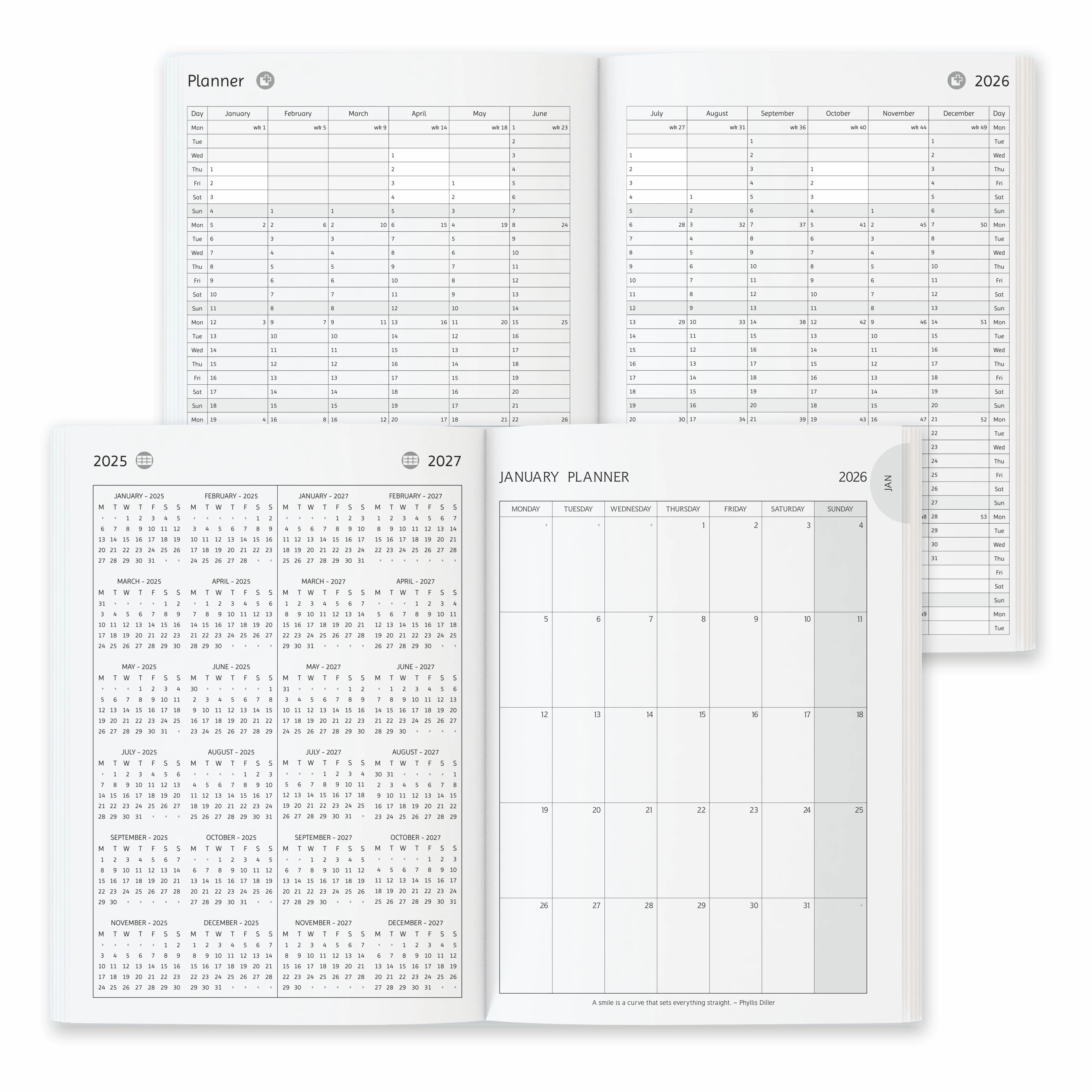 Anupam Dash 2026 Diary with Dates, 2026 Daily Planner Full Page Two Day with Monthly Calendar, January to December New Year Diary 2026 Size B5*25x17cm, 365 Days Daily Diary-80 GSM - Image 3