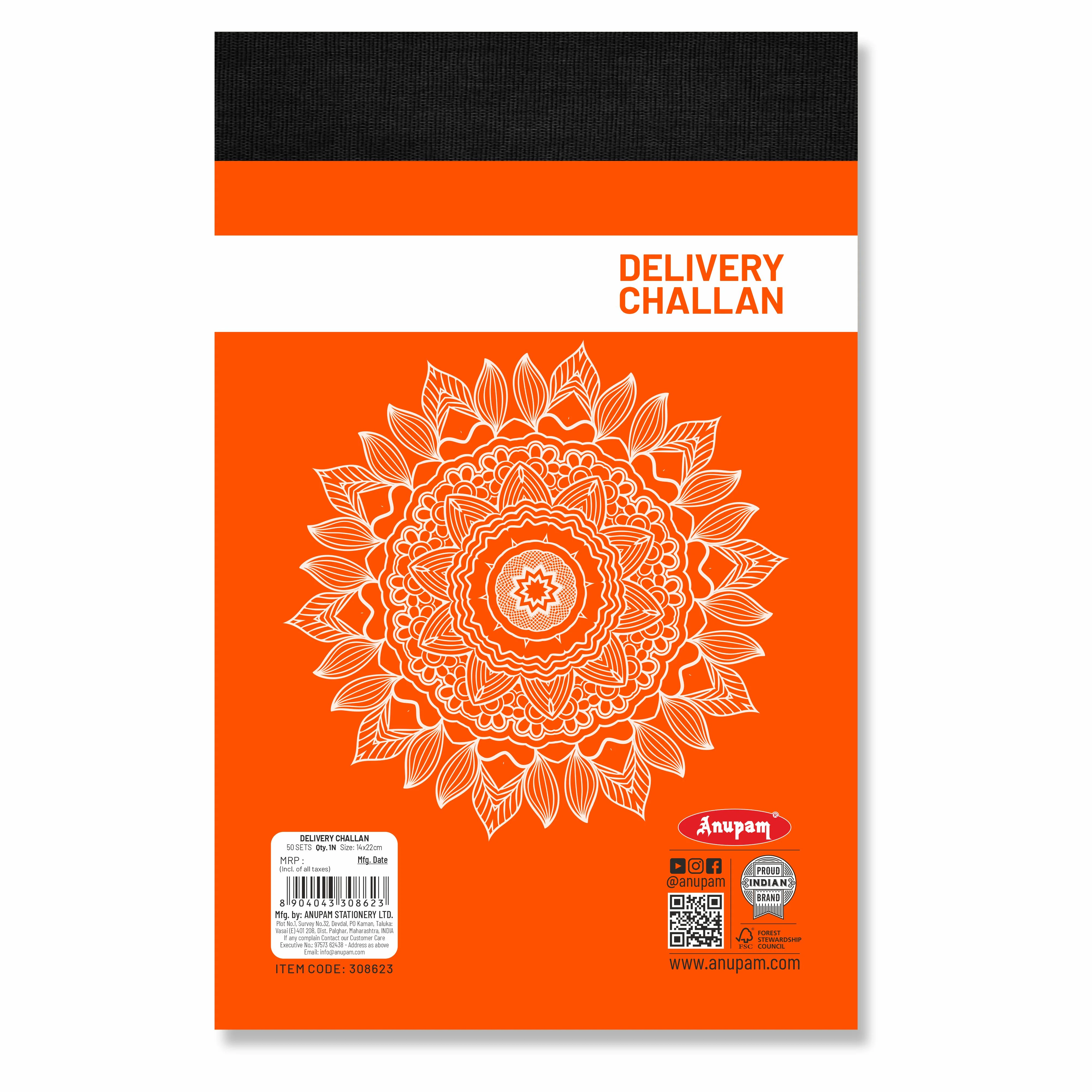 Anupam Delivery Challan 14cm x 22cm Hard Board Back with Dynamic Titles - 70 GSM (pack of 2) - Image 11
