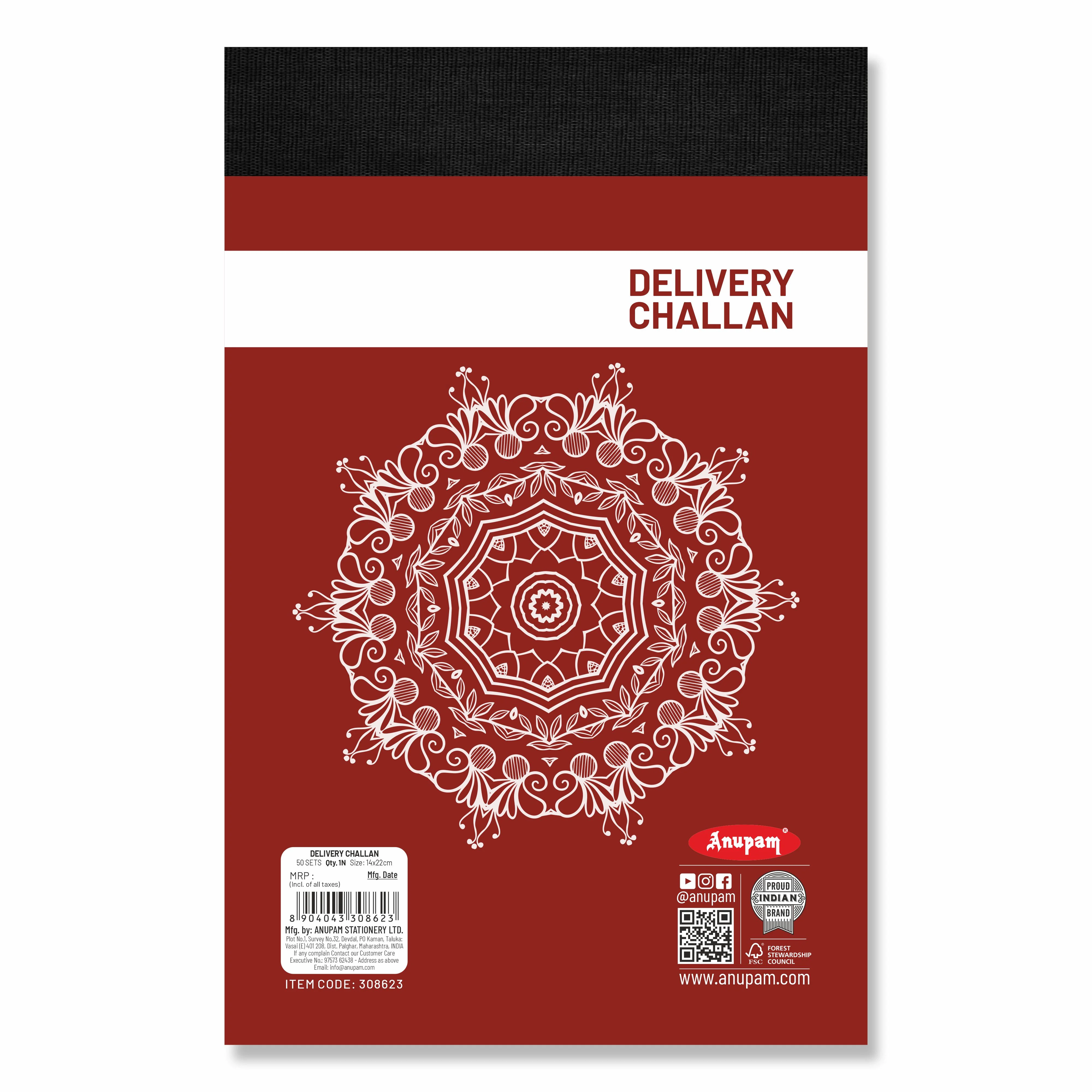 Anupam Delivery Challan 14cm x 22cm Hard Board Back with Dynamic Titles - 70 GSM (pack of 2) - Image 14