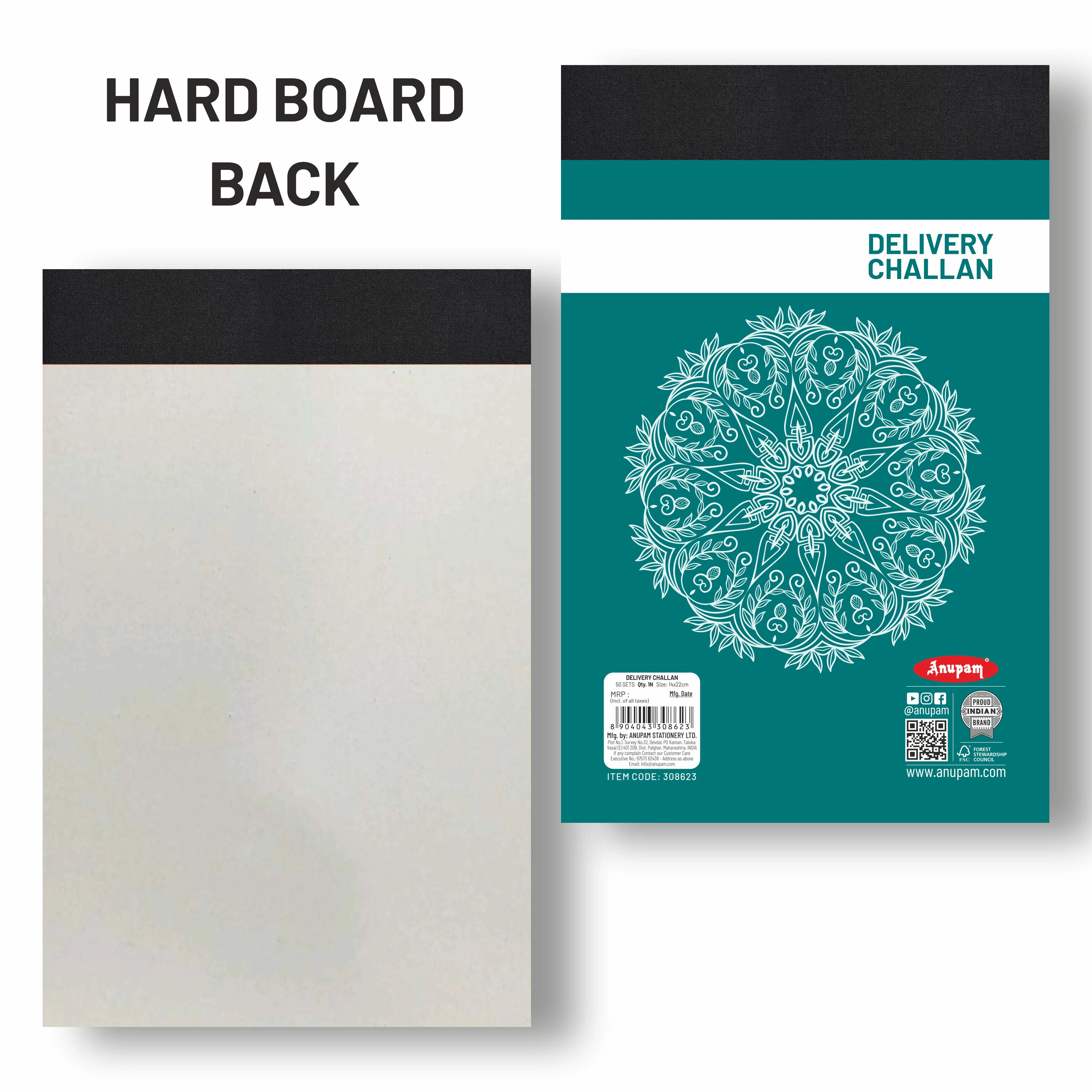 Anupam Delivery Challan 14cm x 22cm Hard Board Back with Dynamic Titles - 70 GSM (pack of 2) - Image 6