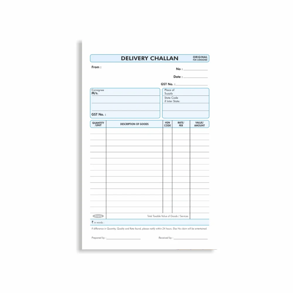 Anupam Delivery Challan 14cm x 22cm Hard Board Back with Dynamic Titles - 70 GSM (pack of 2) - Image 7