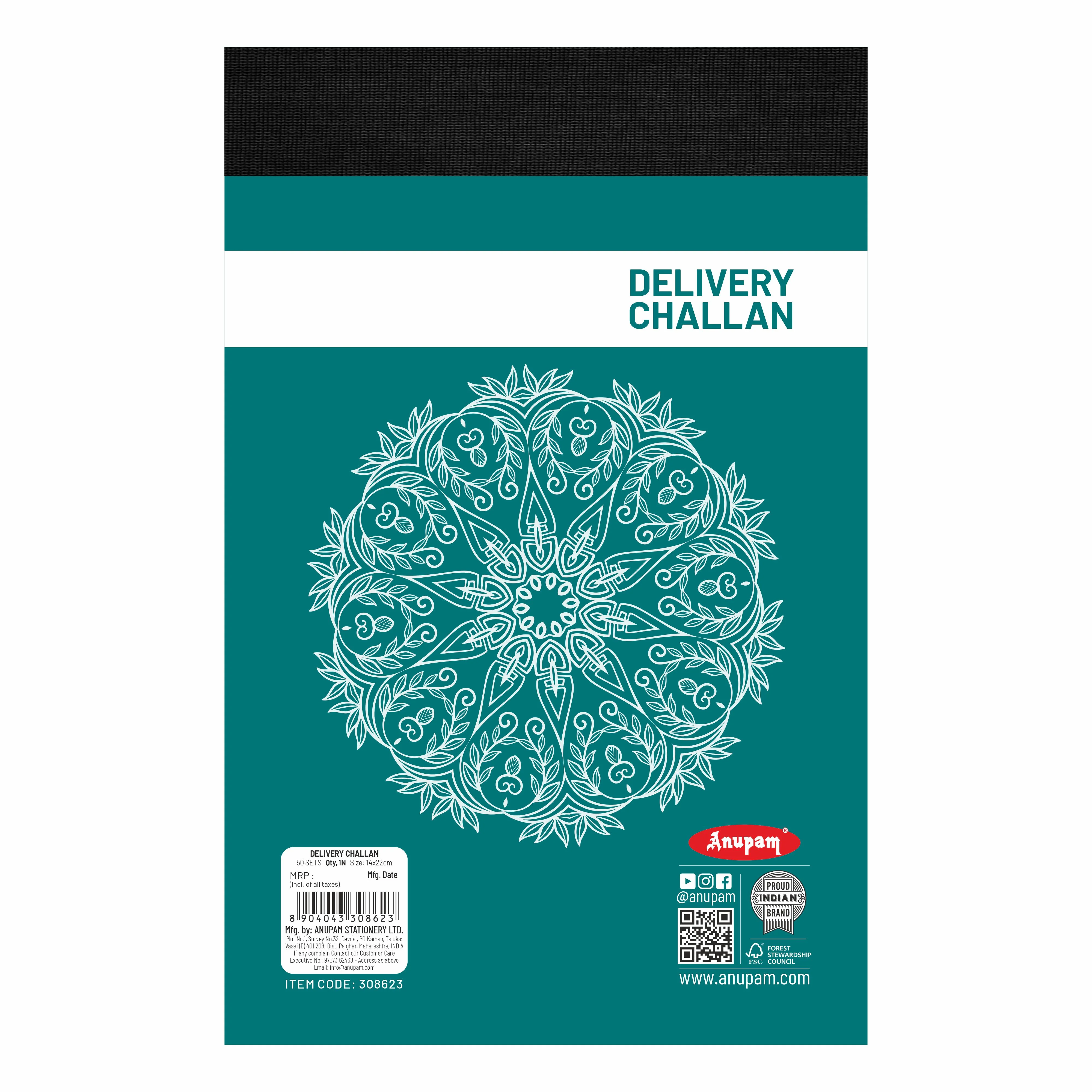 Anupam Delivery Challan 14cm x 22cm Hard Board Back with Dynamic Titles - 70 GSM (pack of 2) - Image 8