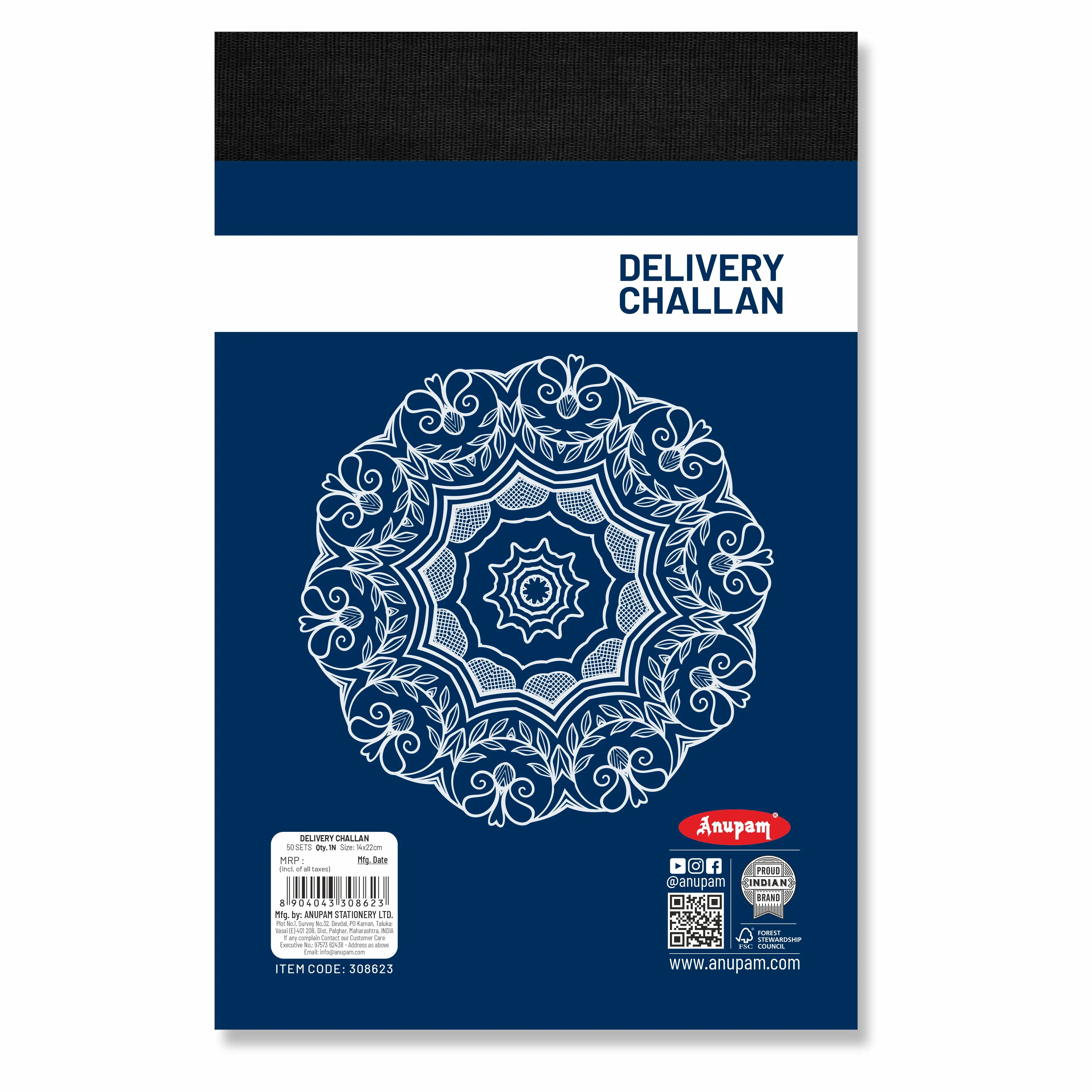Anupam Delivery Challan 14cm x 22cm Hard Board Back with Dynamic Titles - 70 GSM (pack of 2) - Image 9