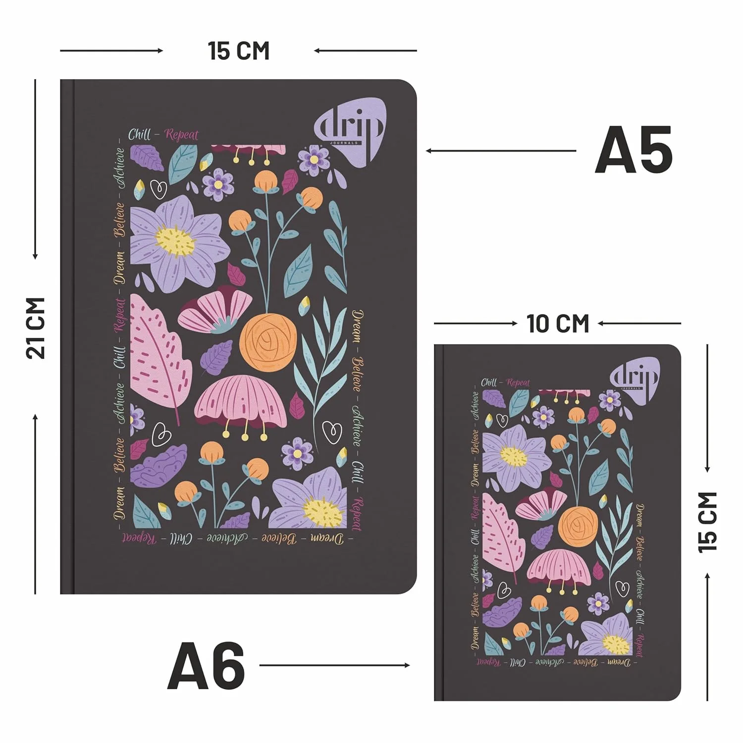 Anupam Drip Journal 160 Pages, 80 GSM Ruled Paper A5 & A6 Size | Colour Designer Inside Pages | Soft Bound Aesthetic Cover for Journaling Notes & Planning - Image 13