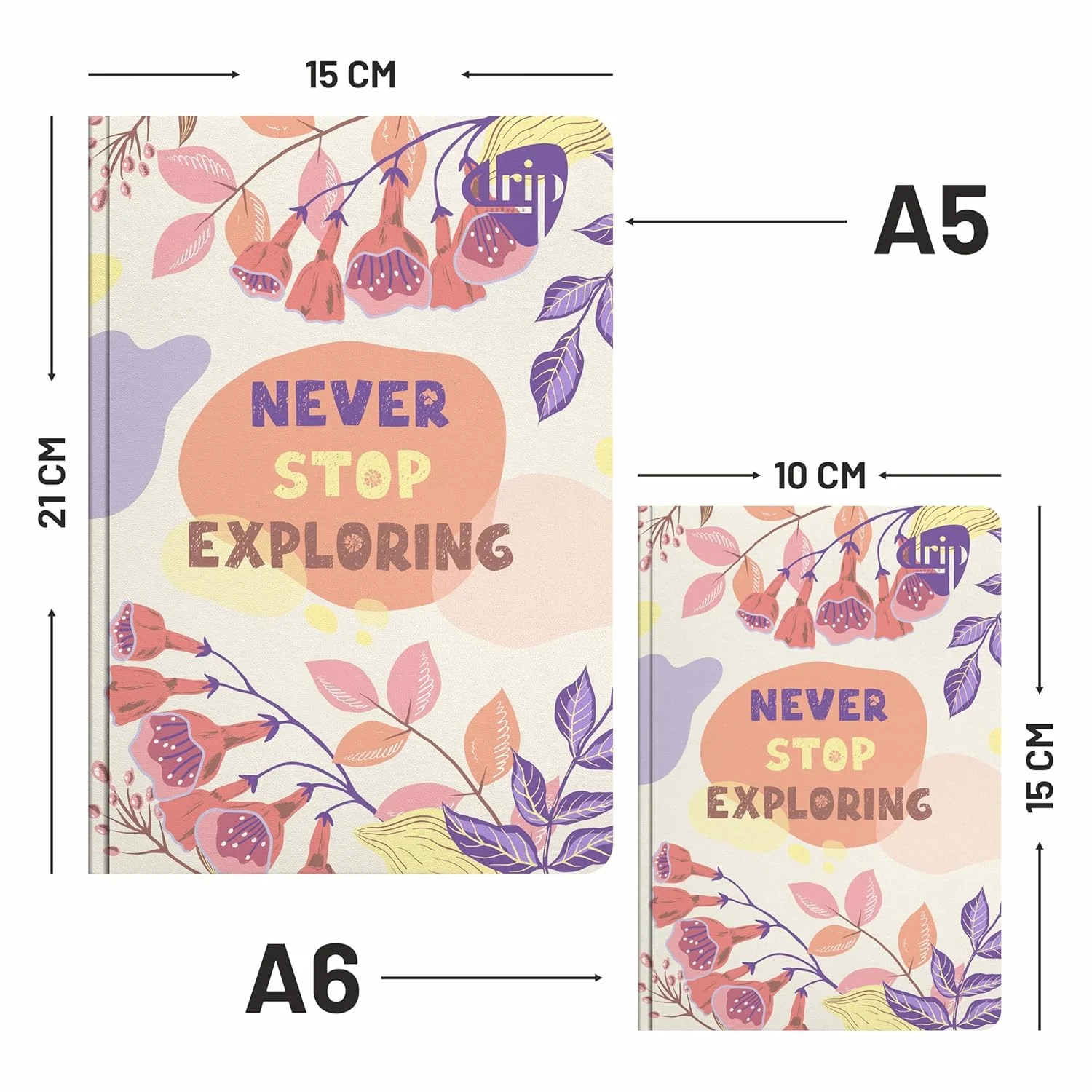 Anupam Drip Journal 160 Pages, 80 GSM Ruled Paper A5 & A6 Size | Colour Designer Inside Pages | Soft Bound Aesthetic Cover for Journaling Notes & Planning - Image 2