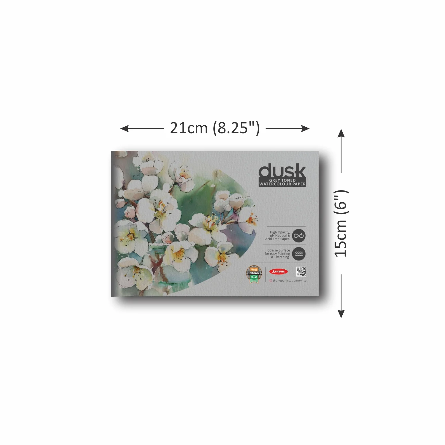 Anupam Dusk Grey Toned Water -Colour Paper-Cold Pressed Pad-225 GSM - Image 3