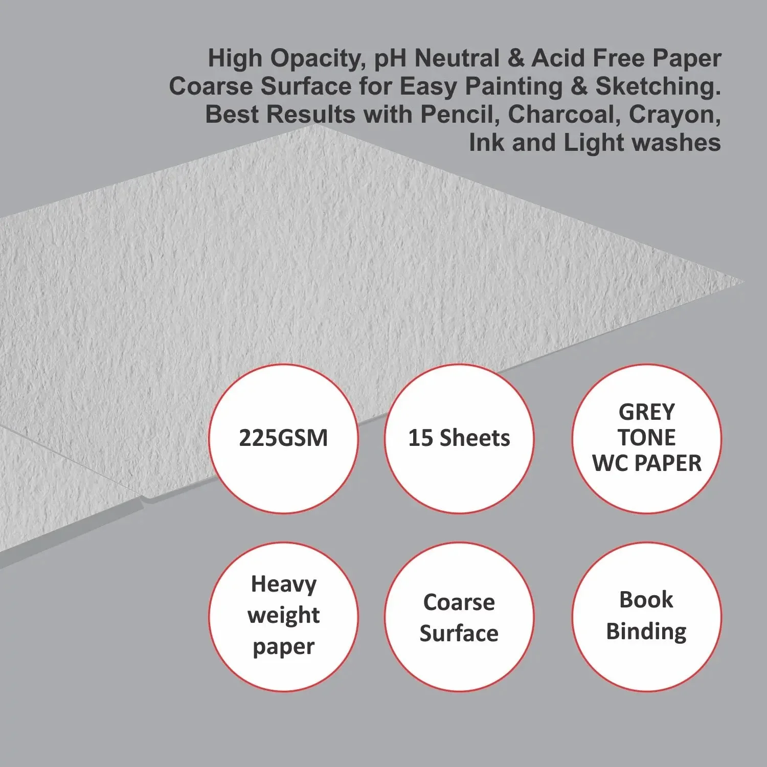 Anupam Dusk Grey Toned Water -Colour Paper-Cold Pressed Pad-225 GSM - Image 7