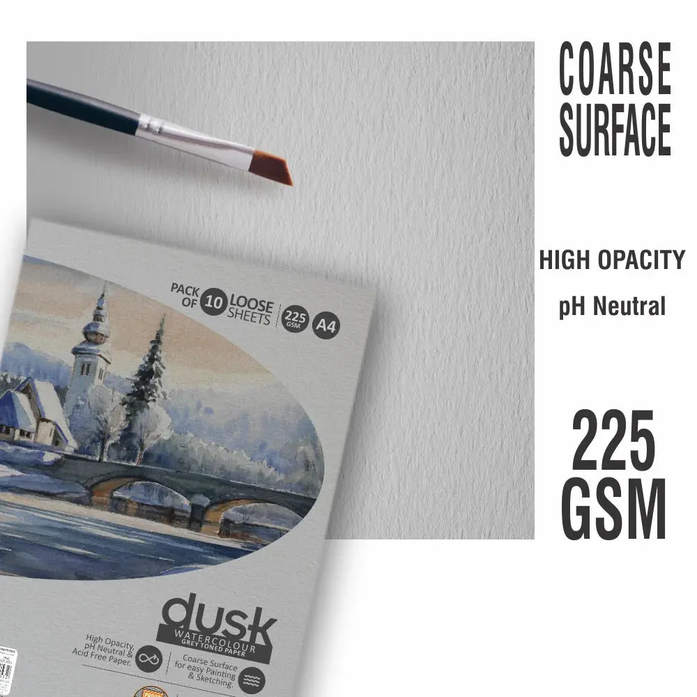 Anupam Dusk Grey Toned Paper-Acid Free-pH Neutral-Cold Pressed Paper-Coarse Surface-225 GSM - Image 4