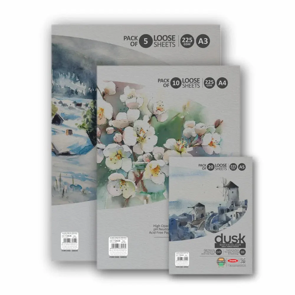 Anupam Dusk Grey Toned Paper-Acid Free-pH Neutral-Cold Pressed Paper-Coarse Surface-225 GSM - Image 9