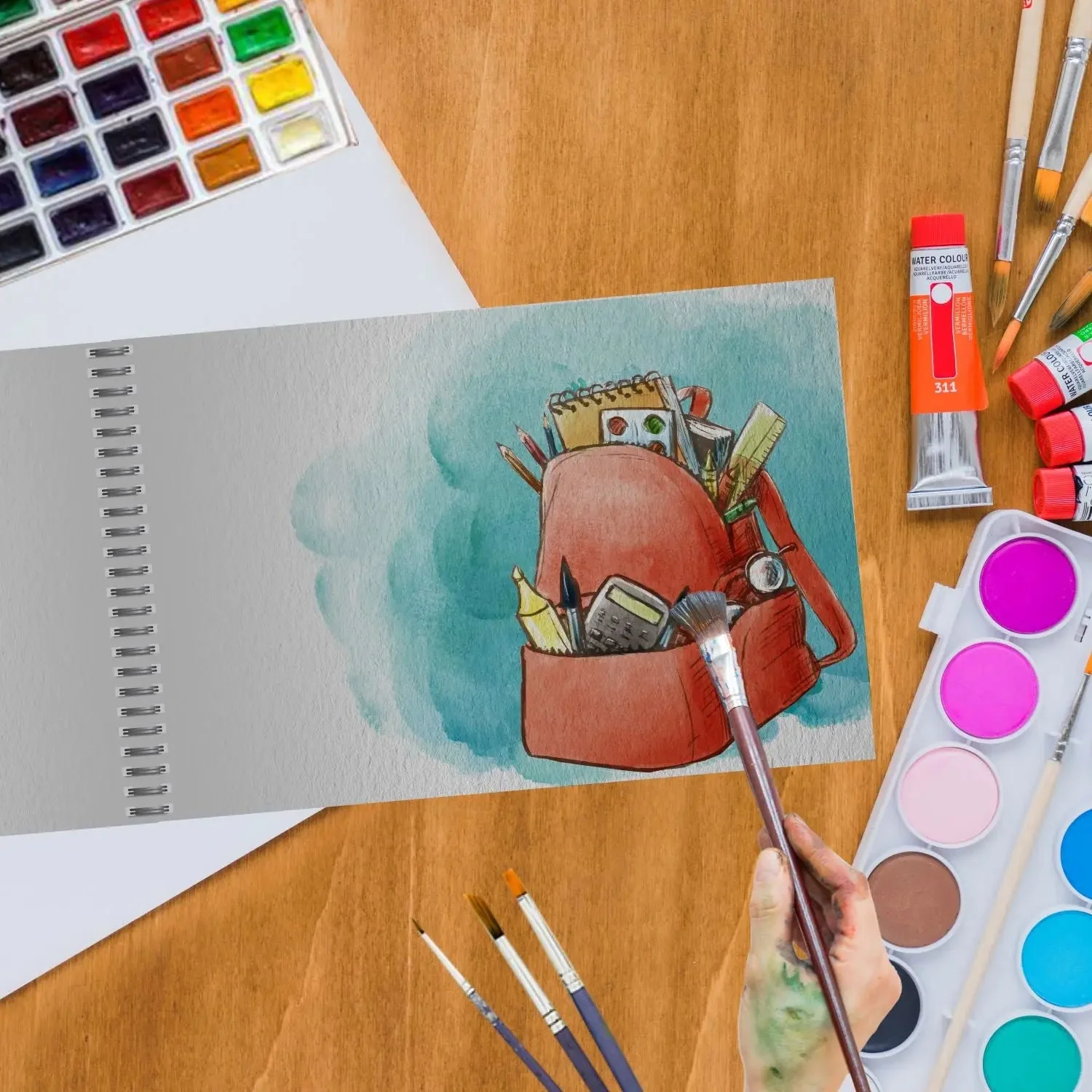 Anupam Dusk Grey Toned Water Colour Paper Cold Pressed Wireo Book 225 GSM - Image 8