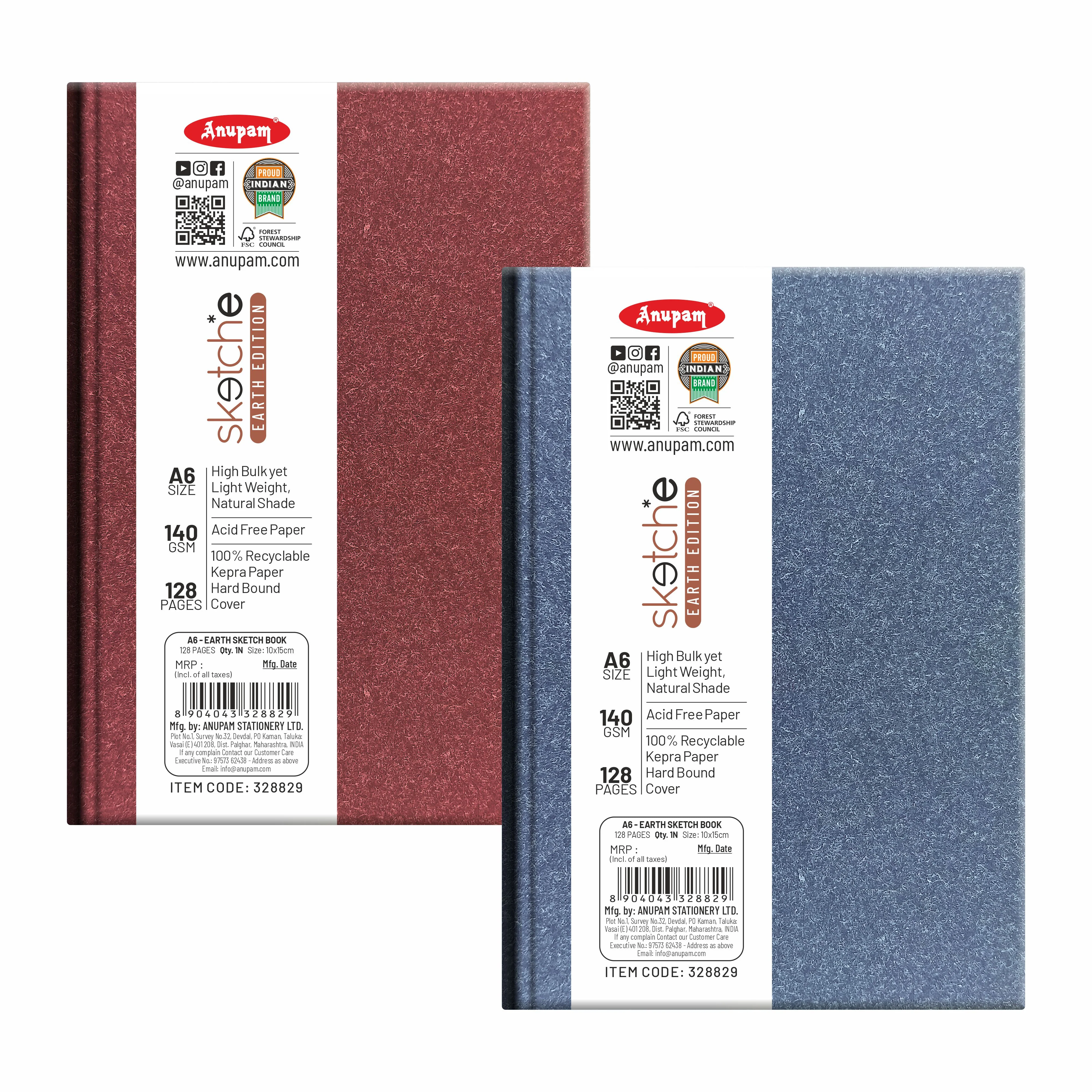Anupam Earth Sketch-E Drawing Book-Cartridge Paper-100% Recycled Hardbound Book-140GSM - Image 10