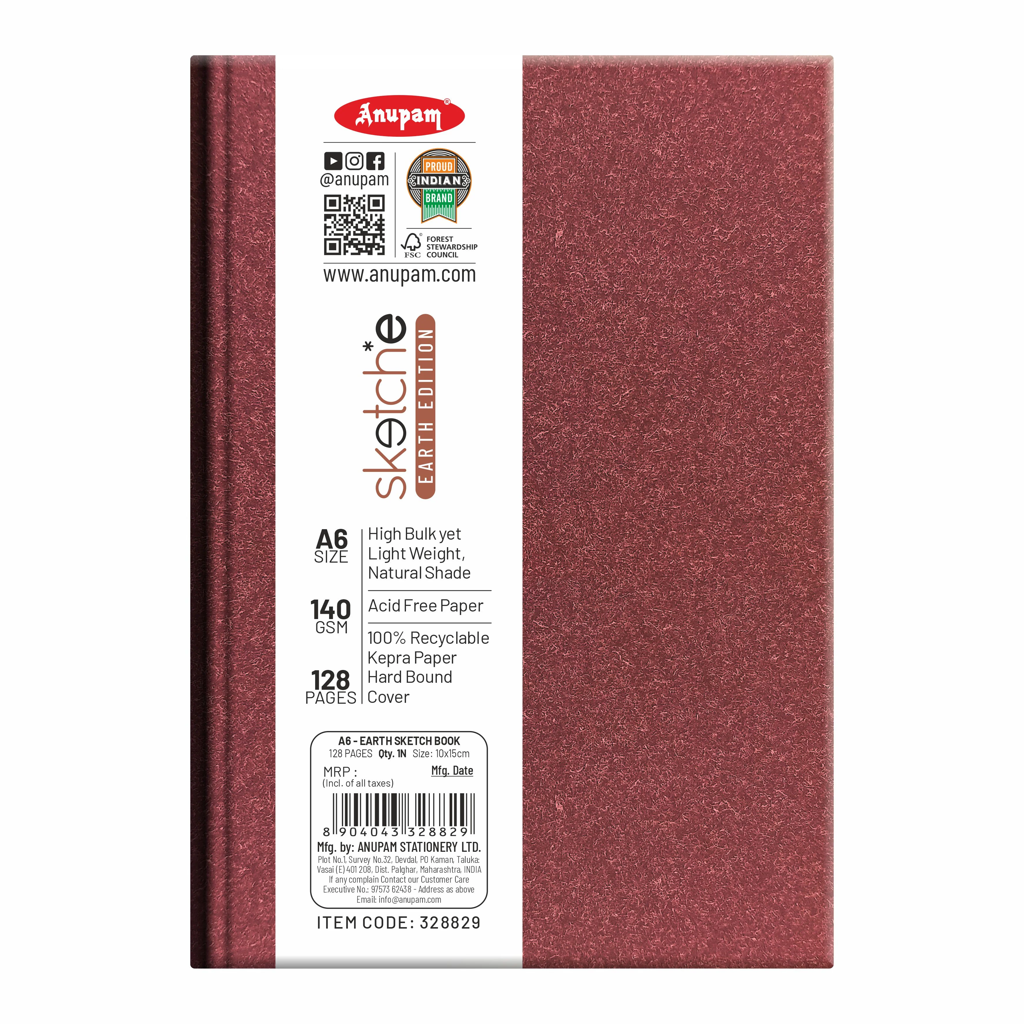 Anupam Earth Sketch-E Drawing Book-Cartridge Paper-100% Recycled Hardbound Book-140GSM - Image 11