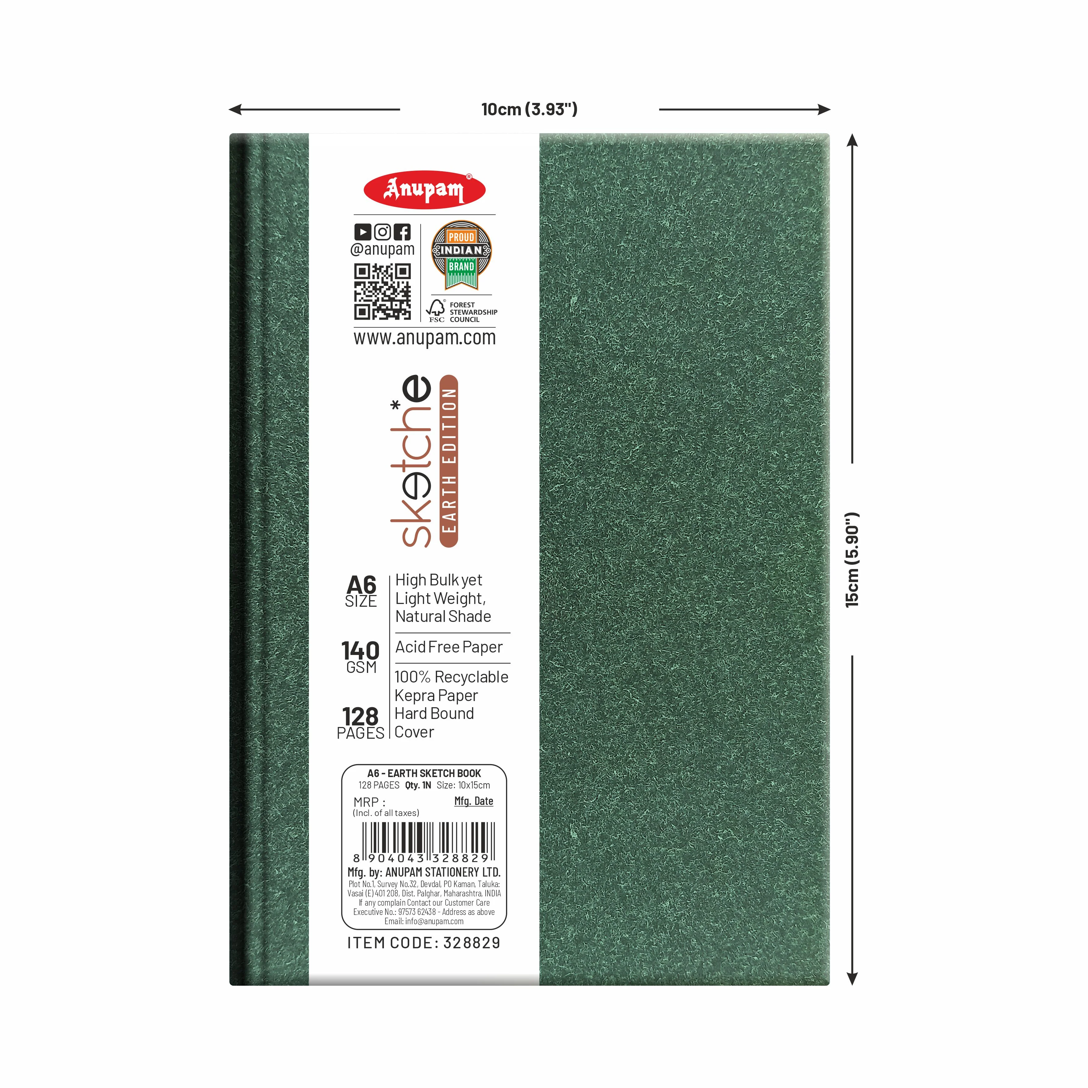 Anupam Earth Sketch-E Drawing Book-Cartridge Paper-100% Recycled Hardbound Book-140GSM - Image 12