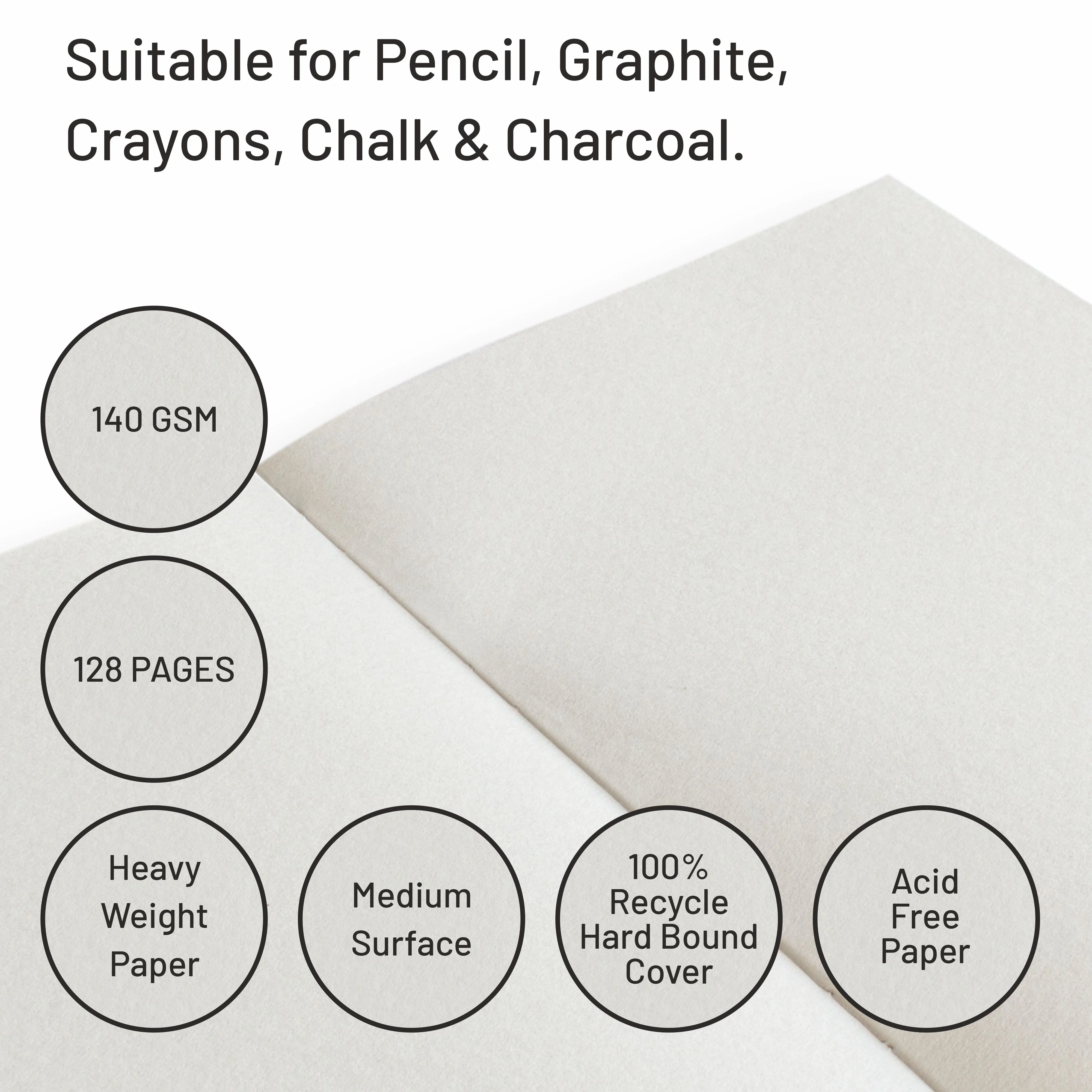 Anupam Earth Sketch-E Drawing Book-Cartridge Paper-100% Recycled Hardbound Book-140GSM - Image 4